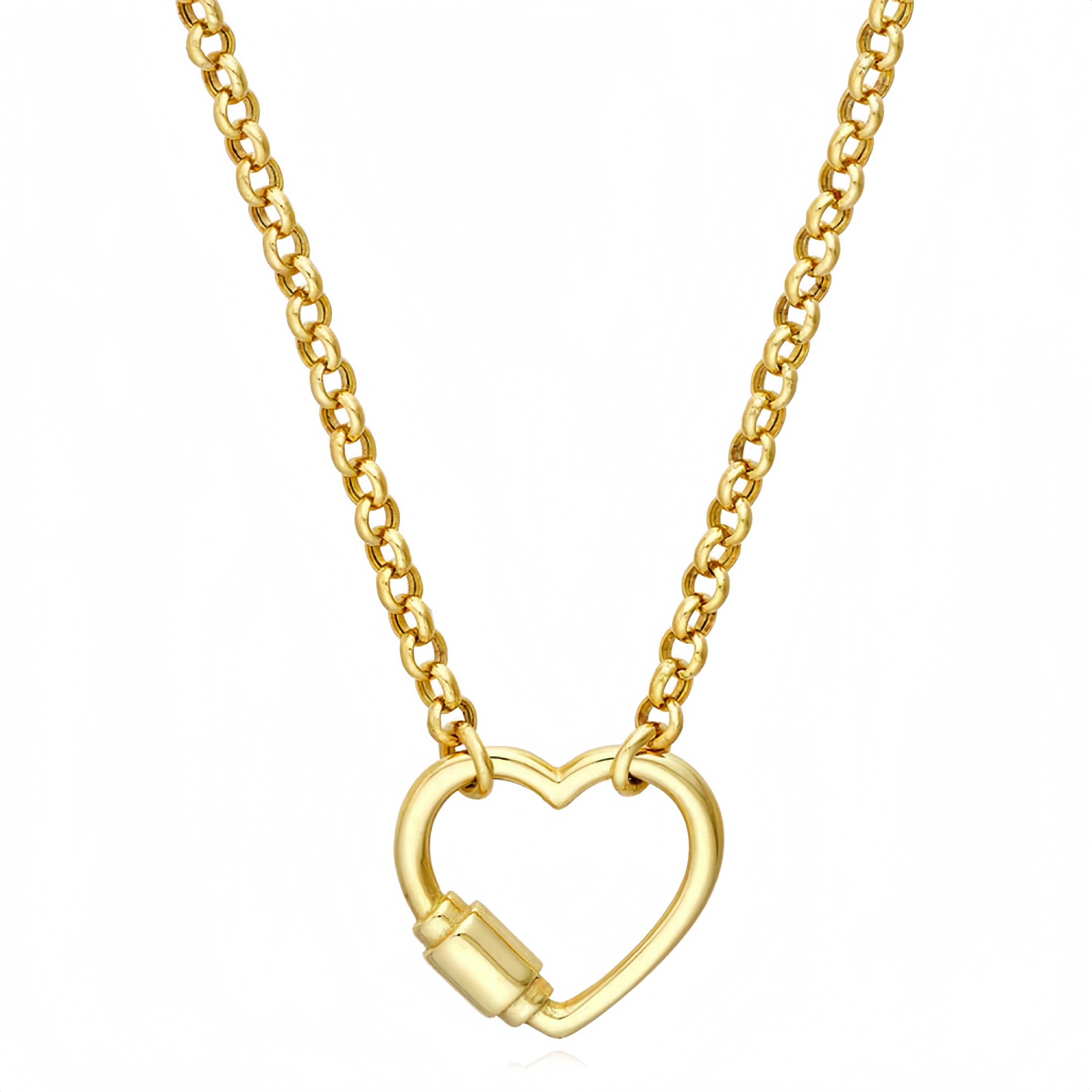 14K Gold Heart Lock Love Necklace