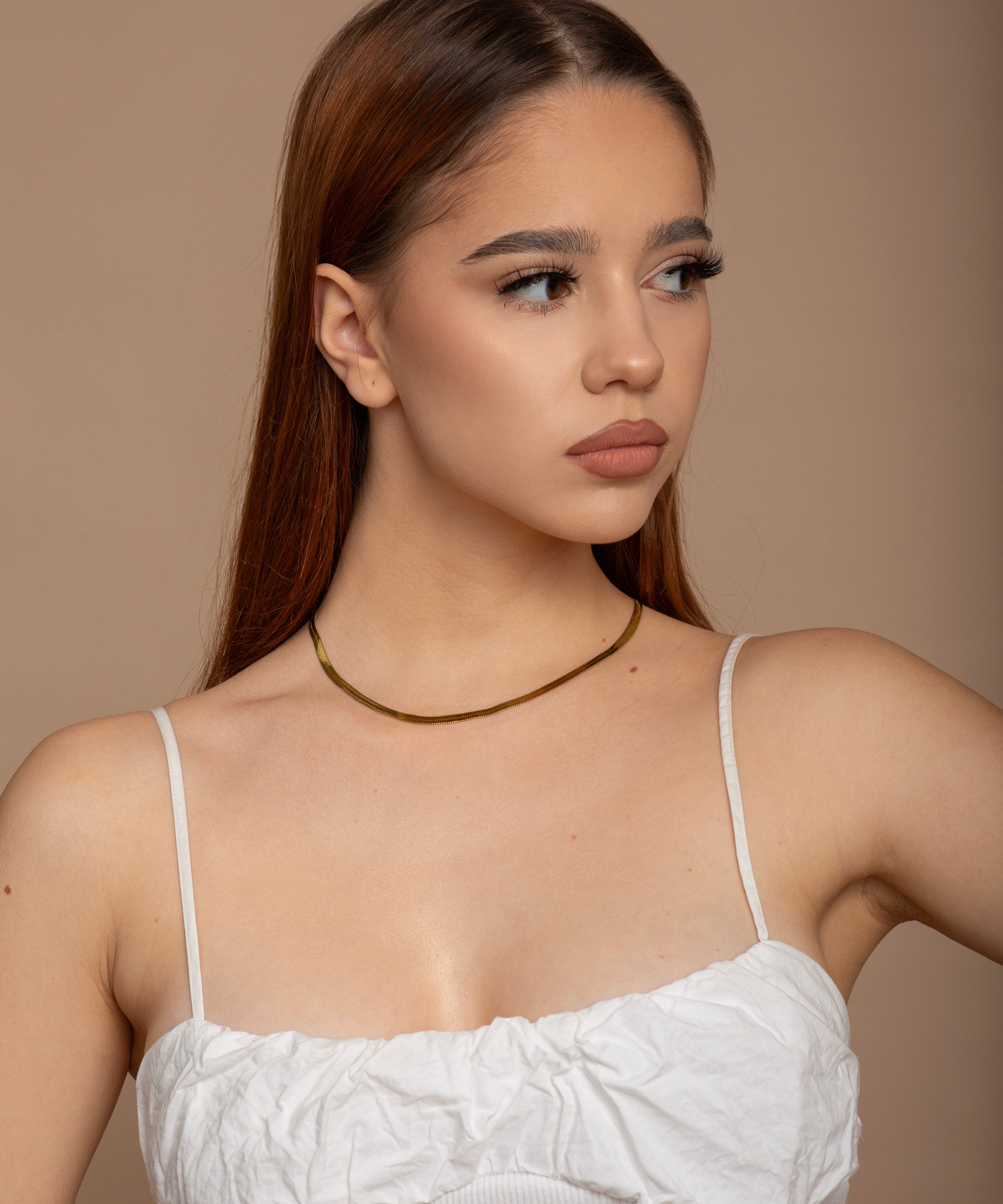 14K Gold Liquid Ribbon | Handcrafted Herringbone