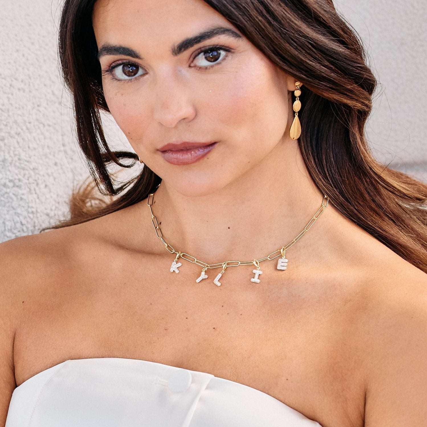 14K Gold Aureline Crystal Initial Charm