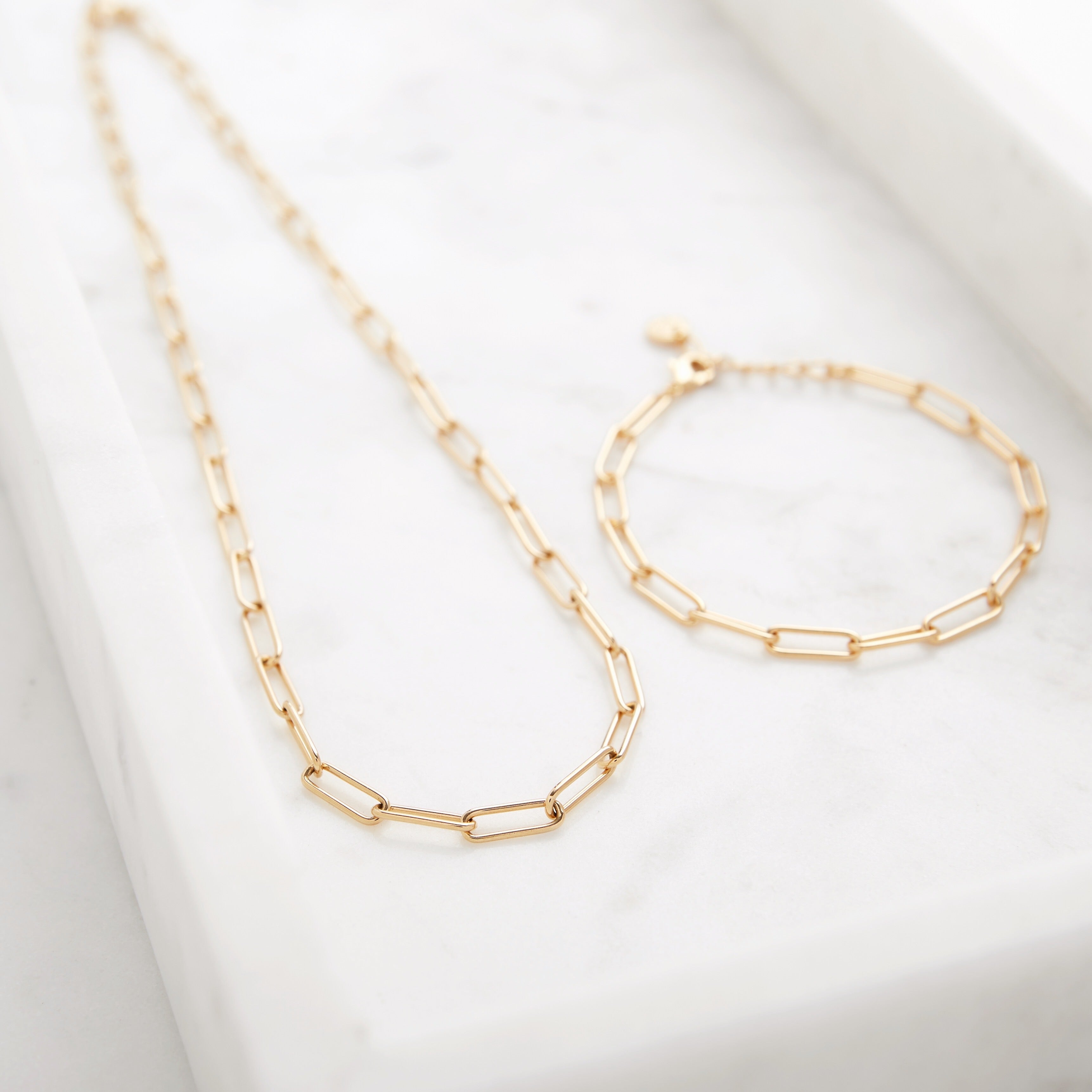 14K Gold Aurelle Paperclip Necklace