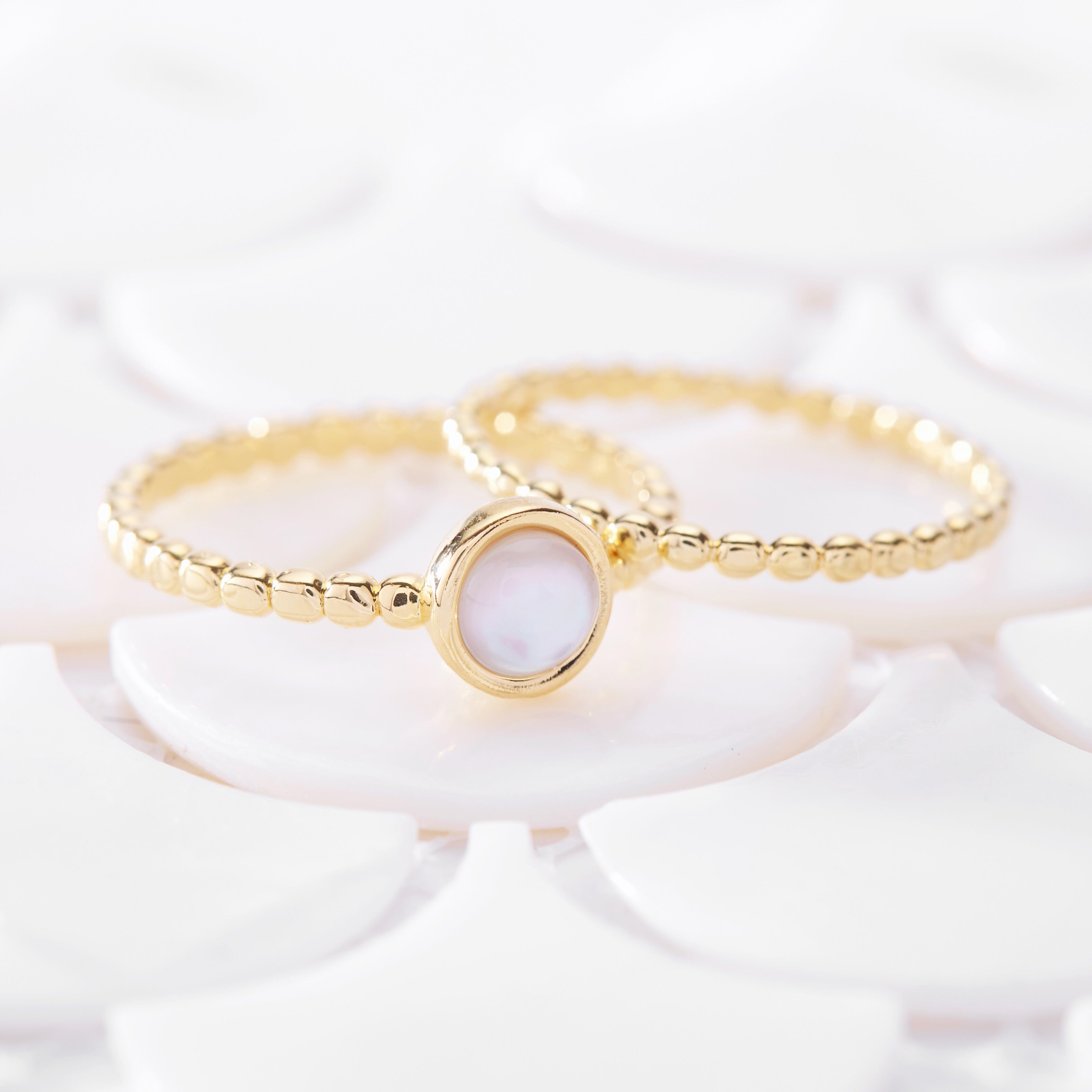 14K Gold Elaina Beaded Ring