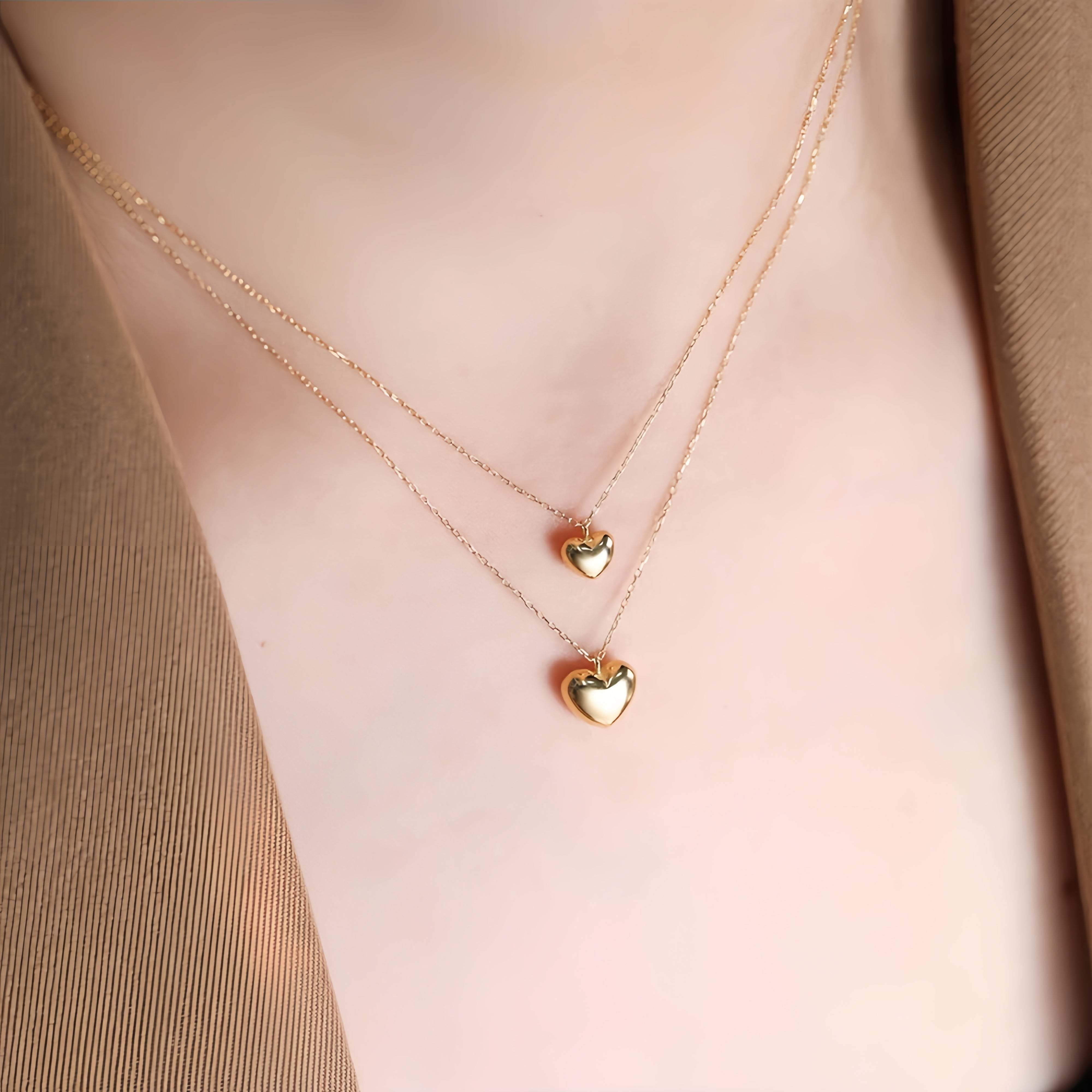 14K Gold Heartfelt Heart Pendant Necklace