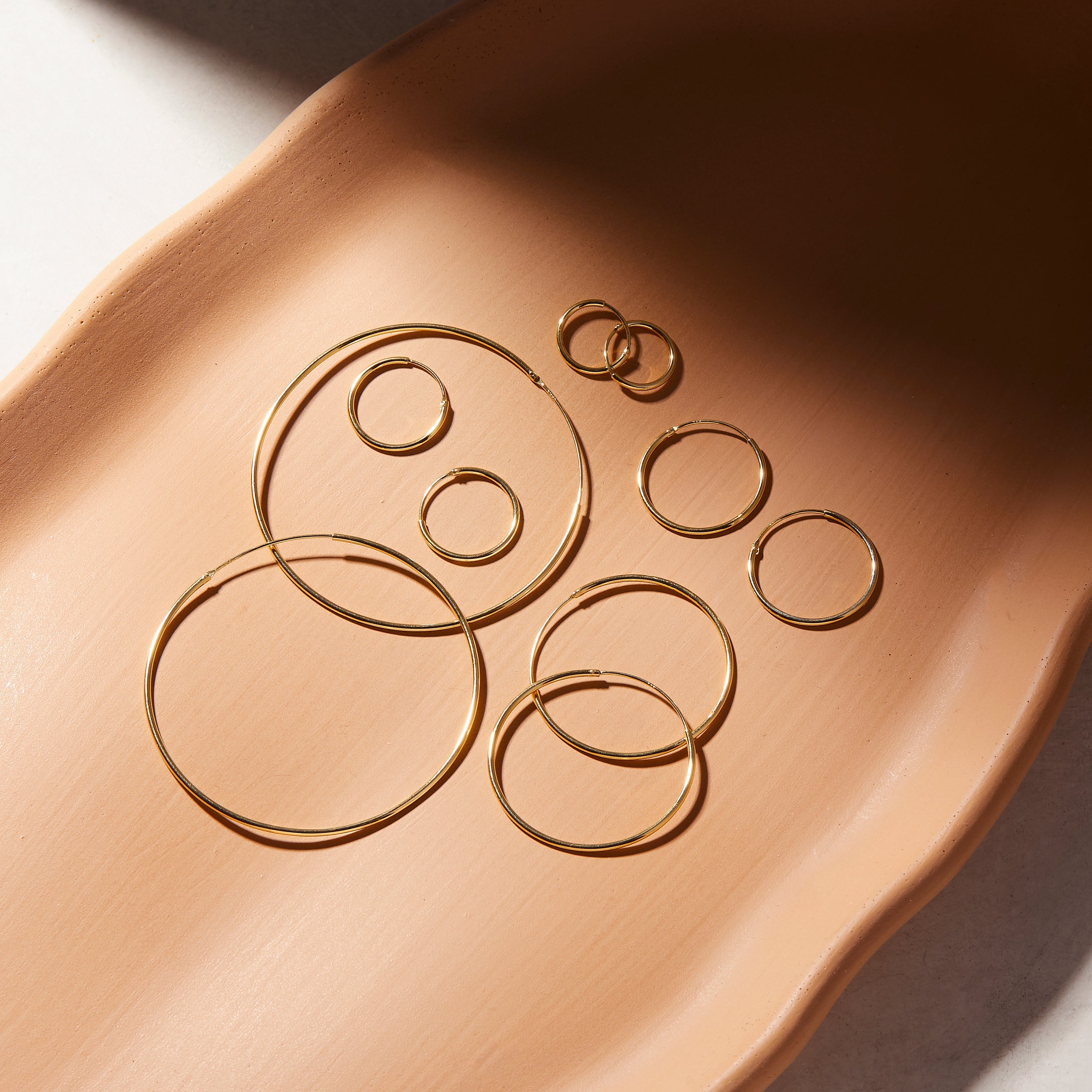 14K Gold Solenne Endless Hoops