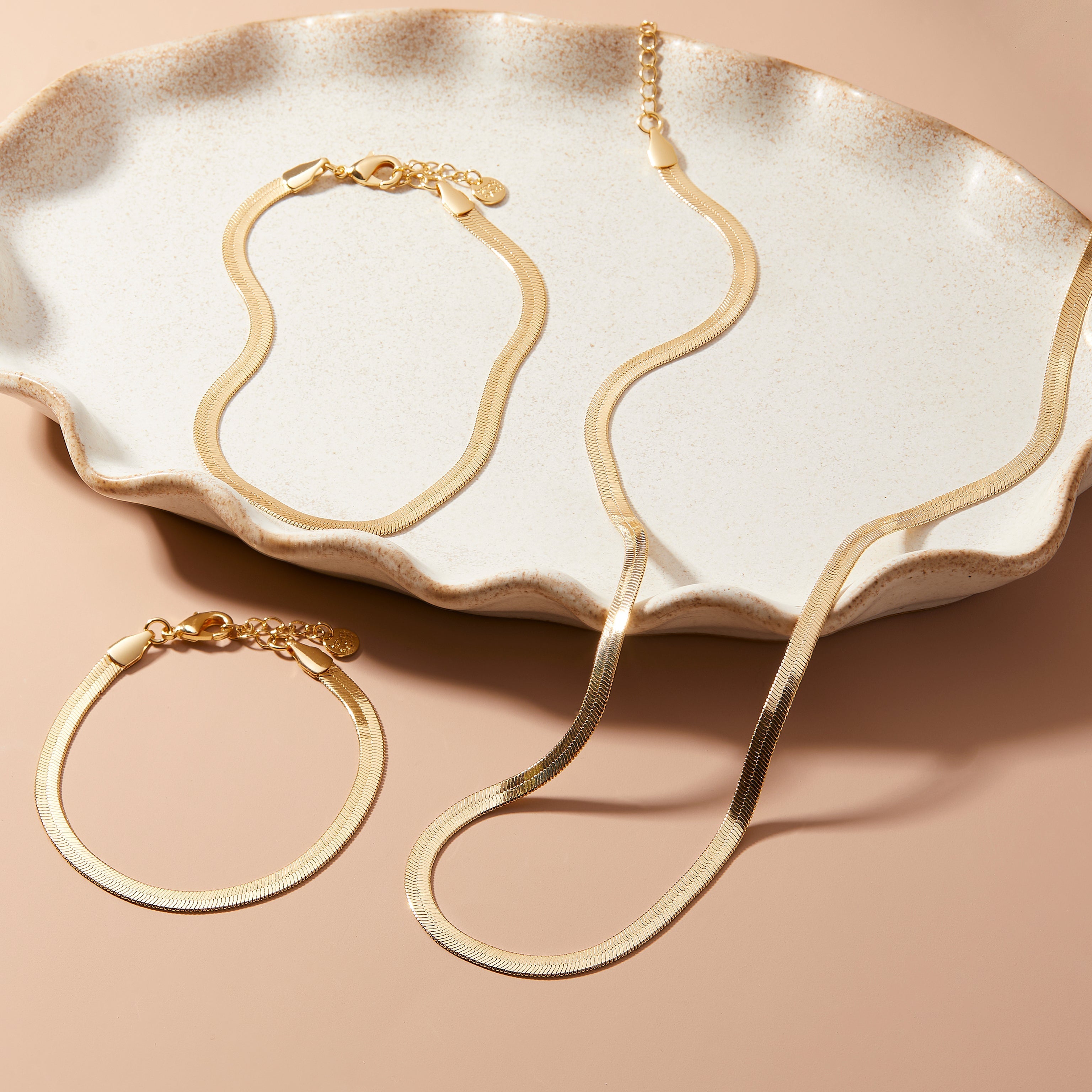 14K Gold Vivienne Herringbone Bracelet