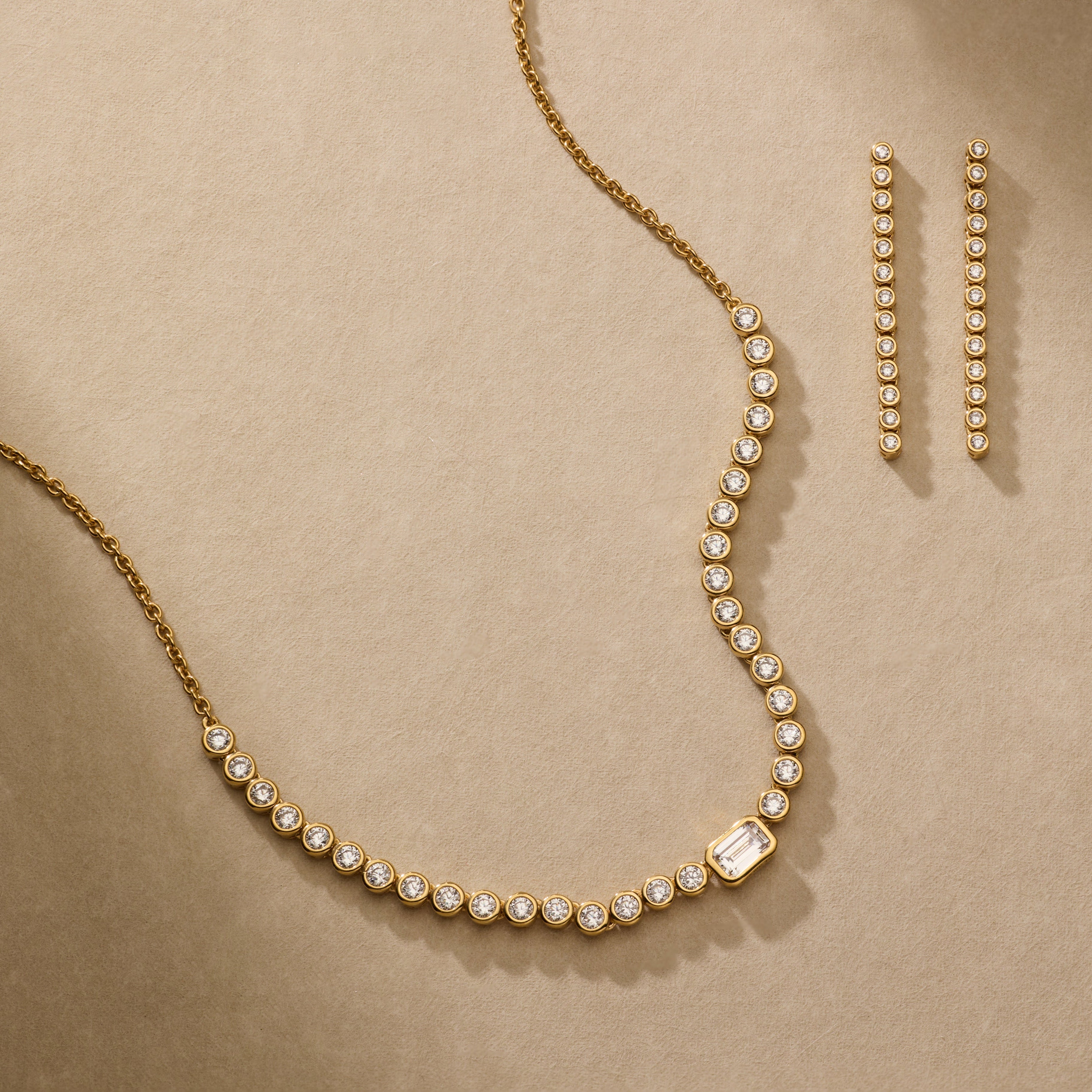 14K Gold Aurelle Diamond Drop Earrings