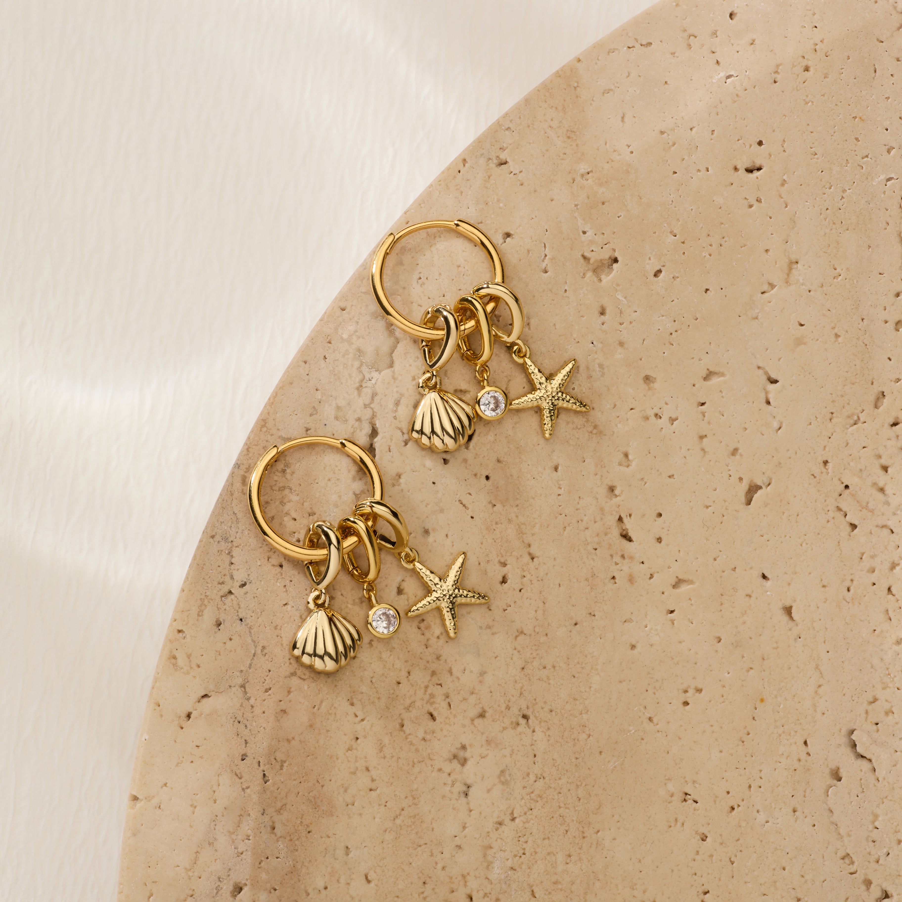 14K Gold Aurelle Custom Charm Hoops