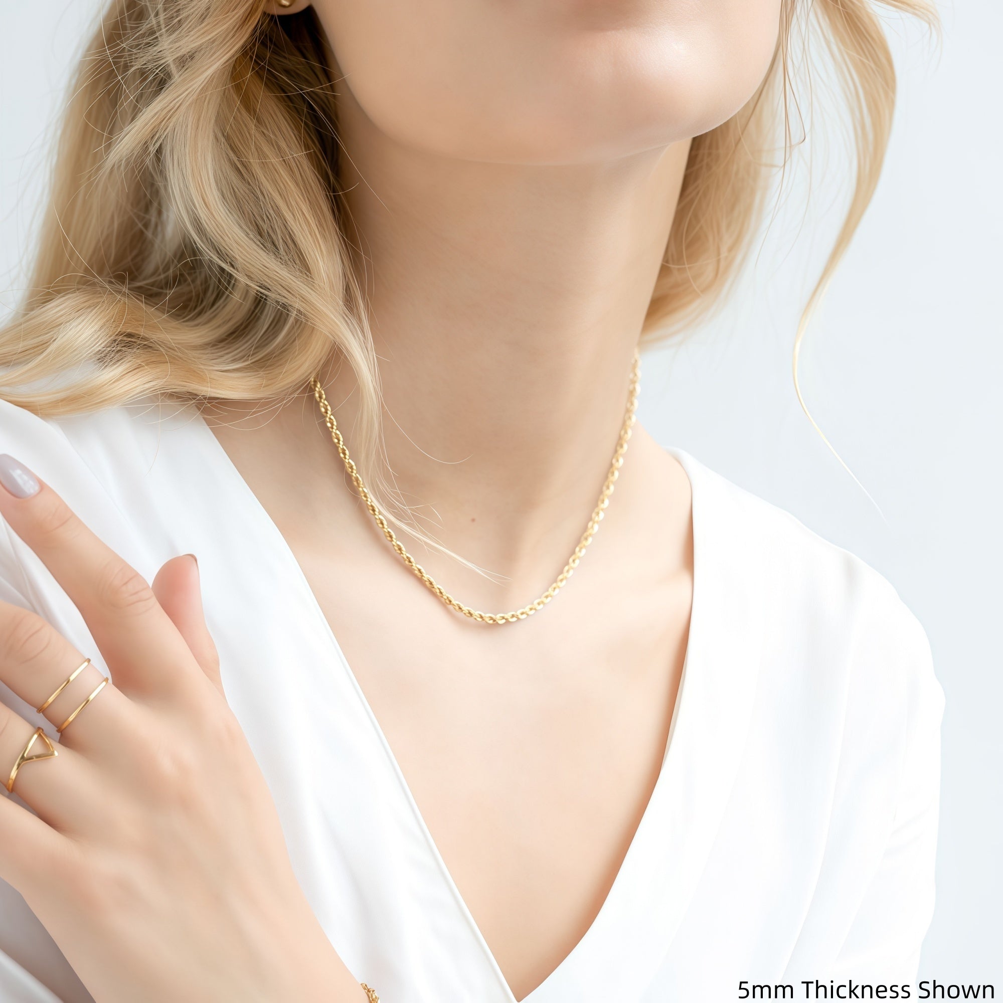 14K Gold Classic Twisted Rope Necklace