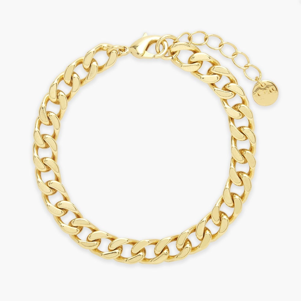 14K Gold Valentina Curb Chain Bracelet