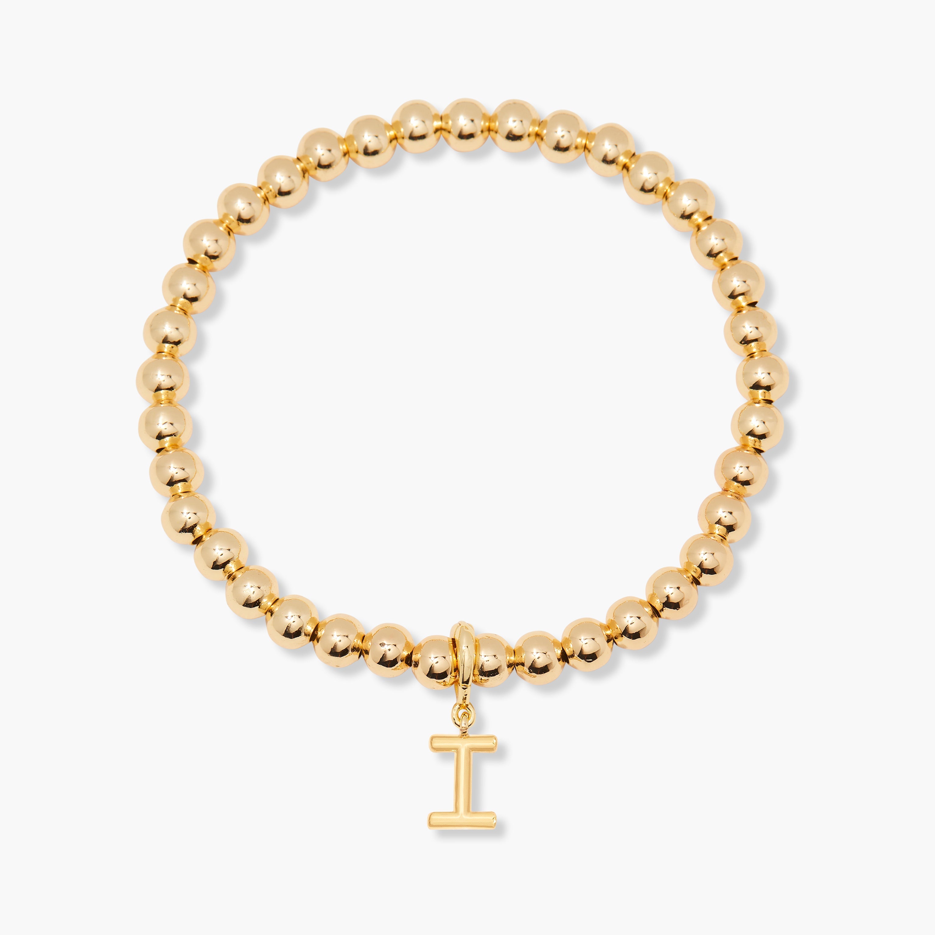 14K Gold Aureline Initial Bead Bracelet