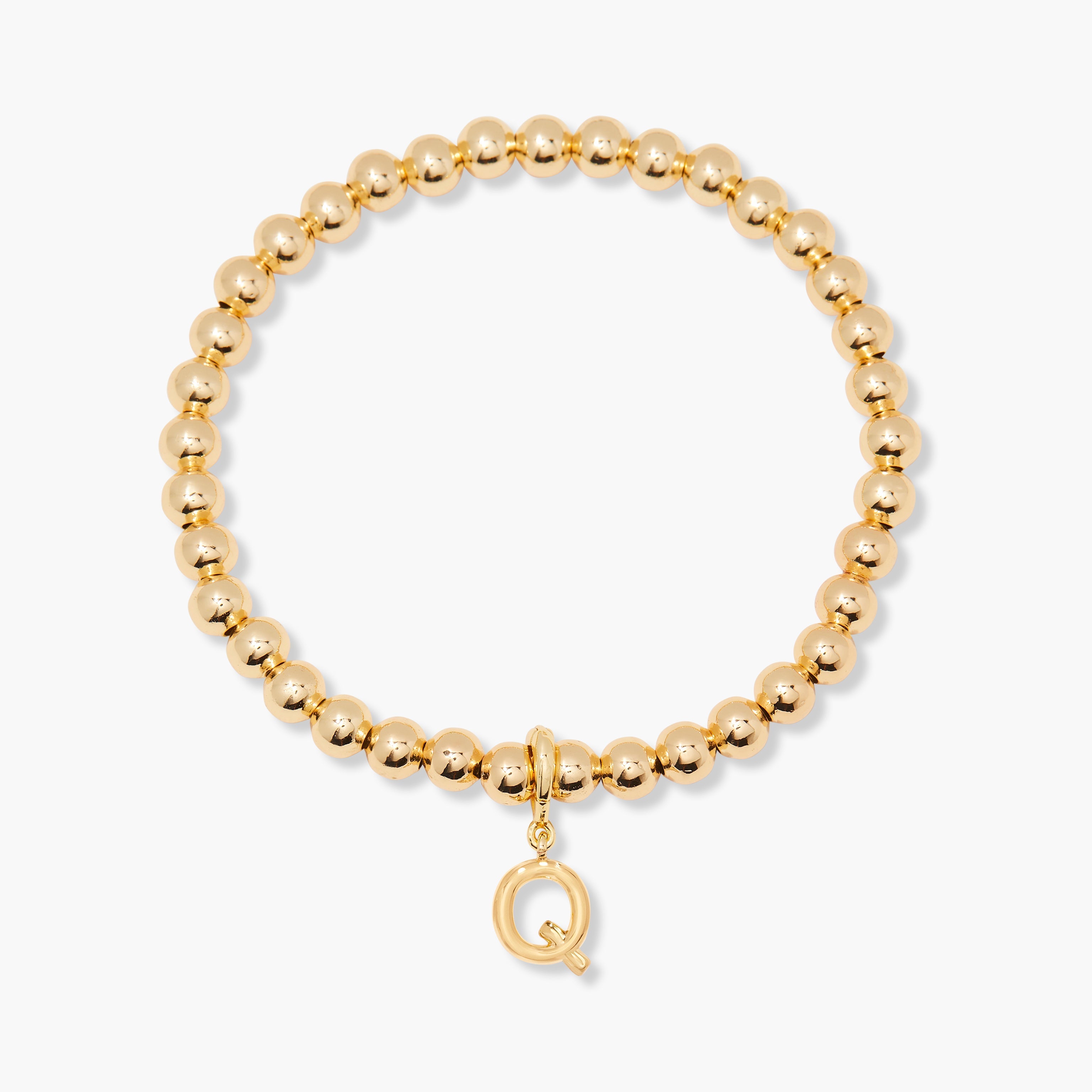14K Gold Aureline Initial Bead Bracelet