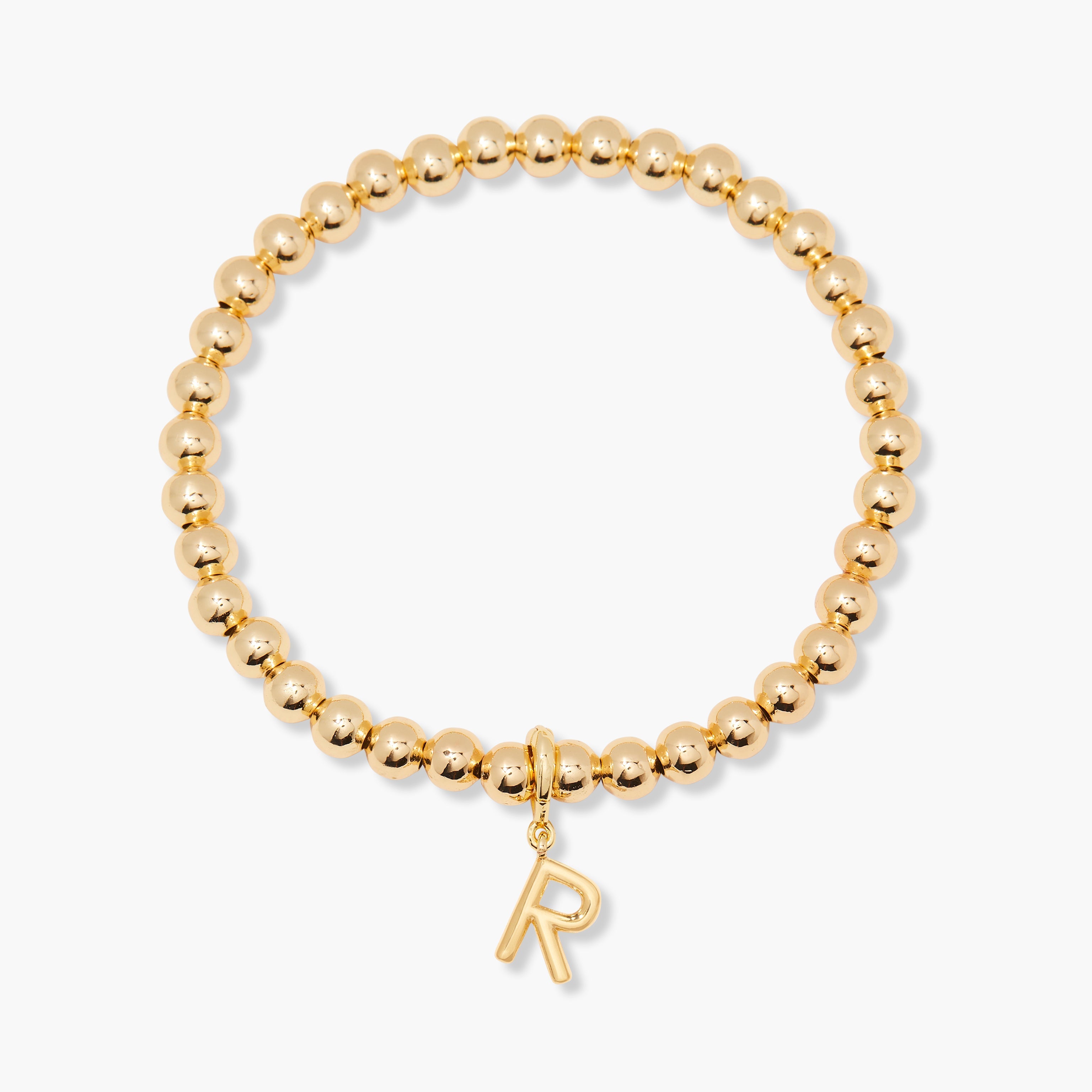 14K Gold Aureline Initial Bead Bracelet