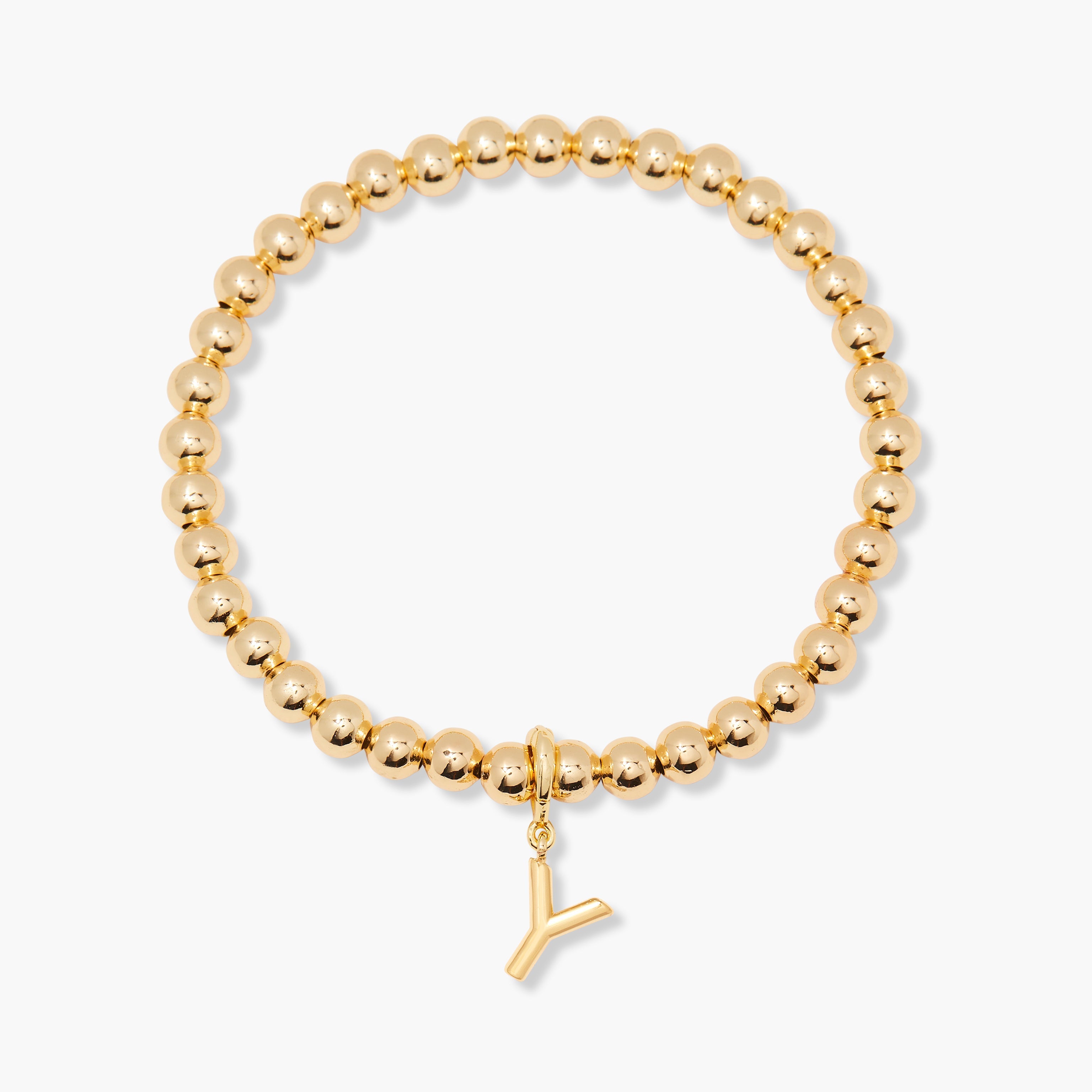 14K Gold Aureline Initial Bead Bracelet
