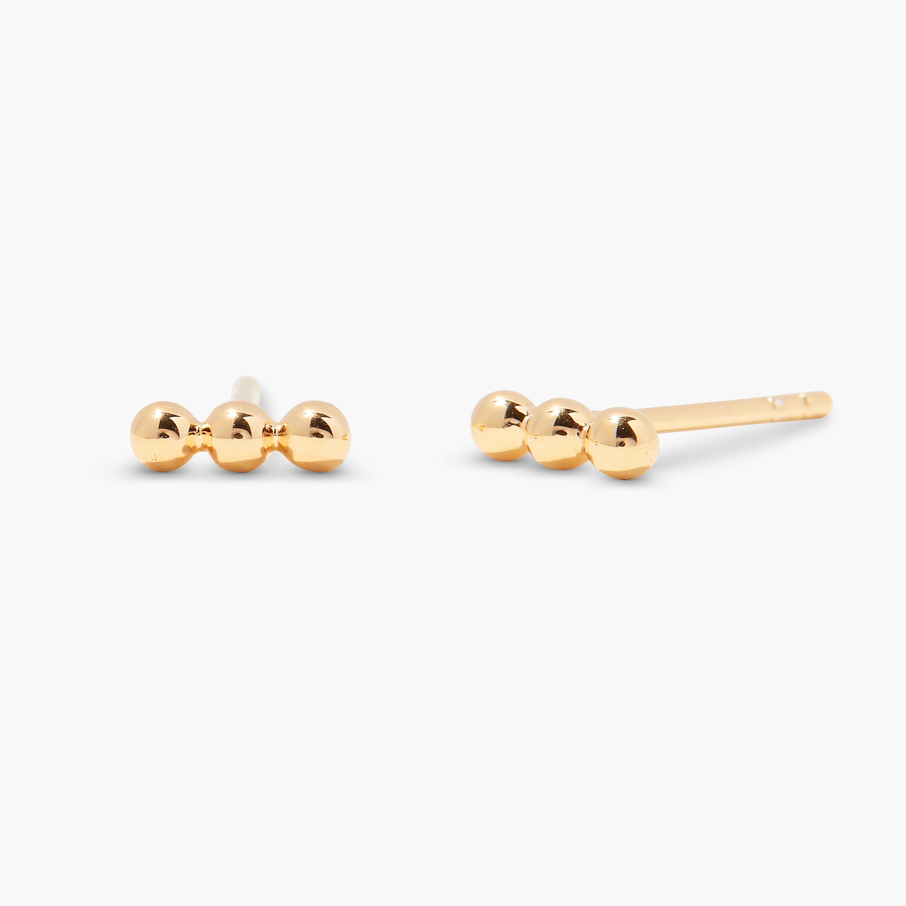 14K Gold Liora Bar Stud Earrings