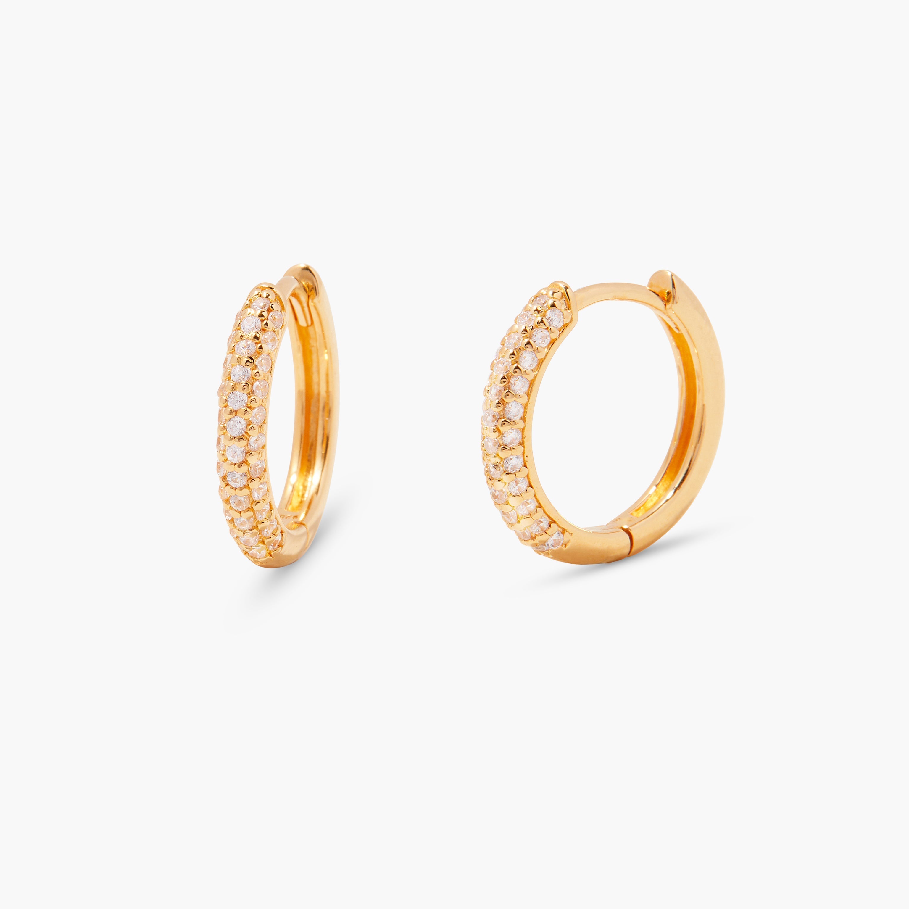 14K Gold Aureline Diamond Hoops