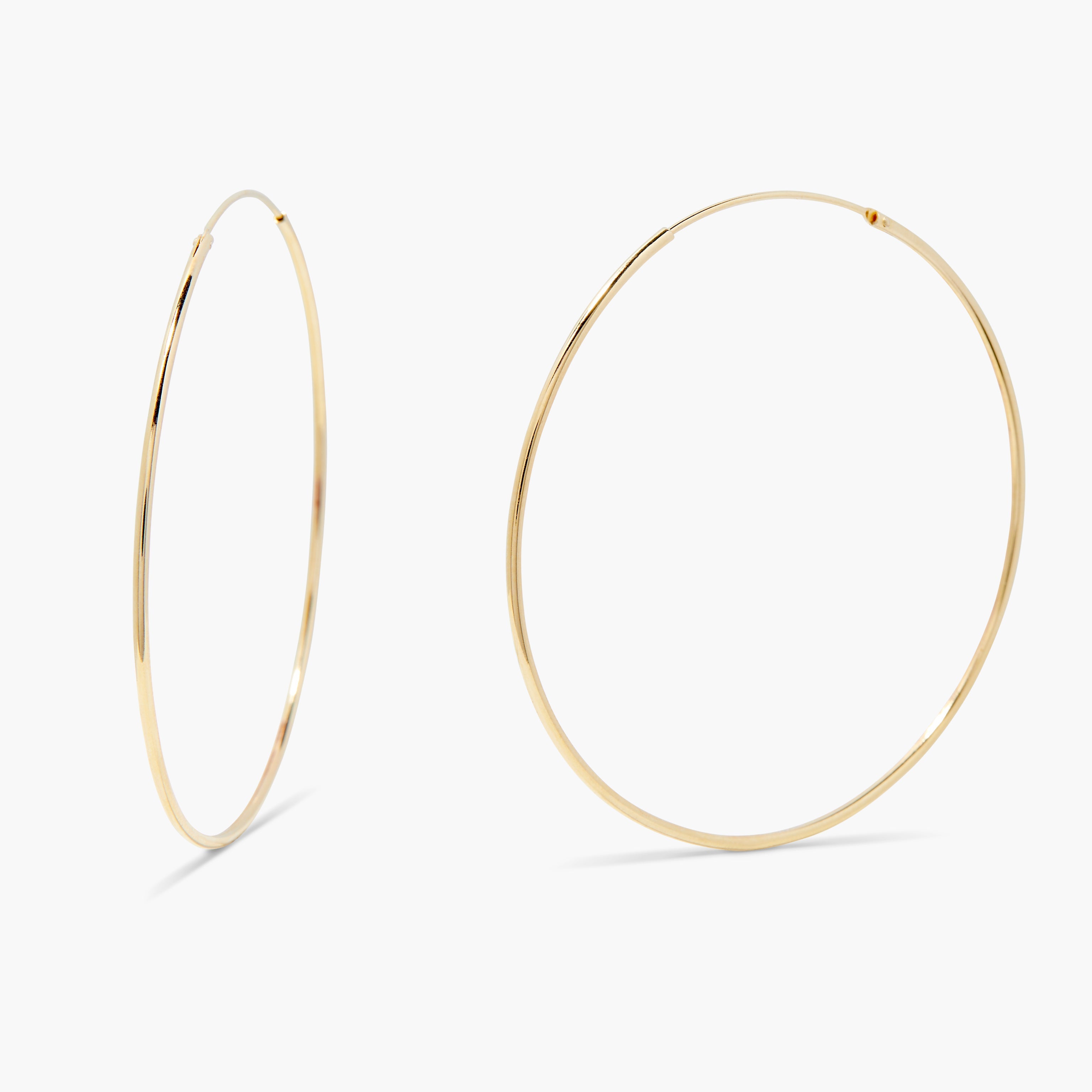 14K Gold Solenne Endless Hoops