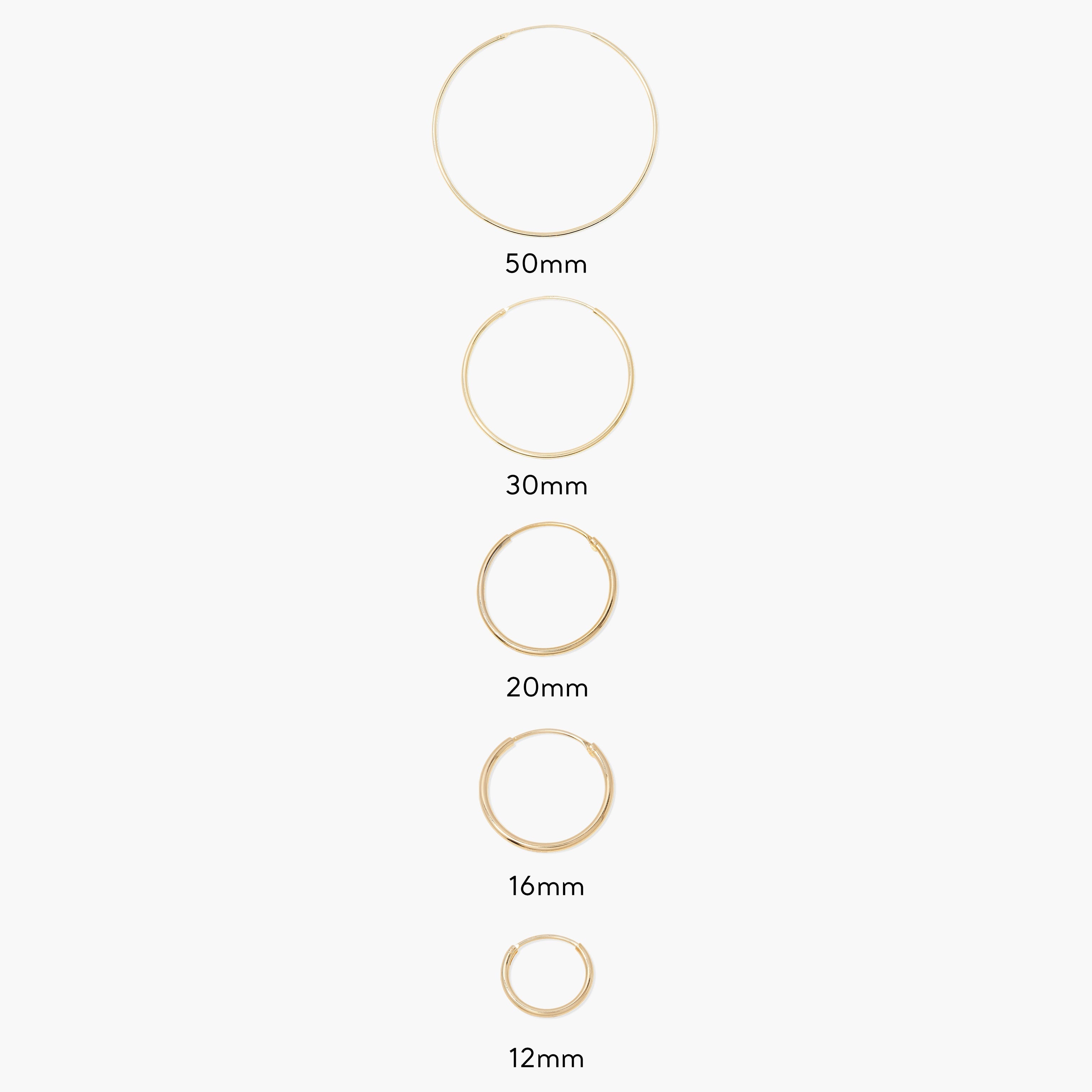 14K Gold Solenne Endless Hoops