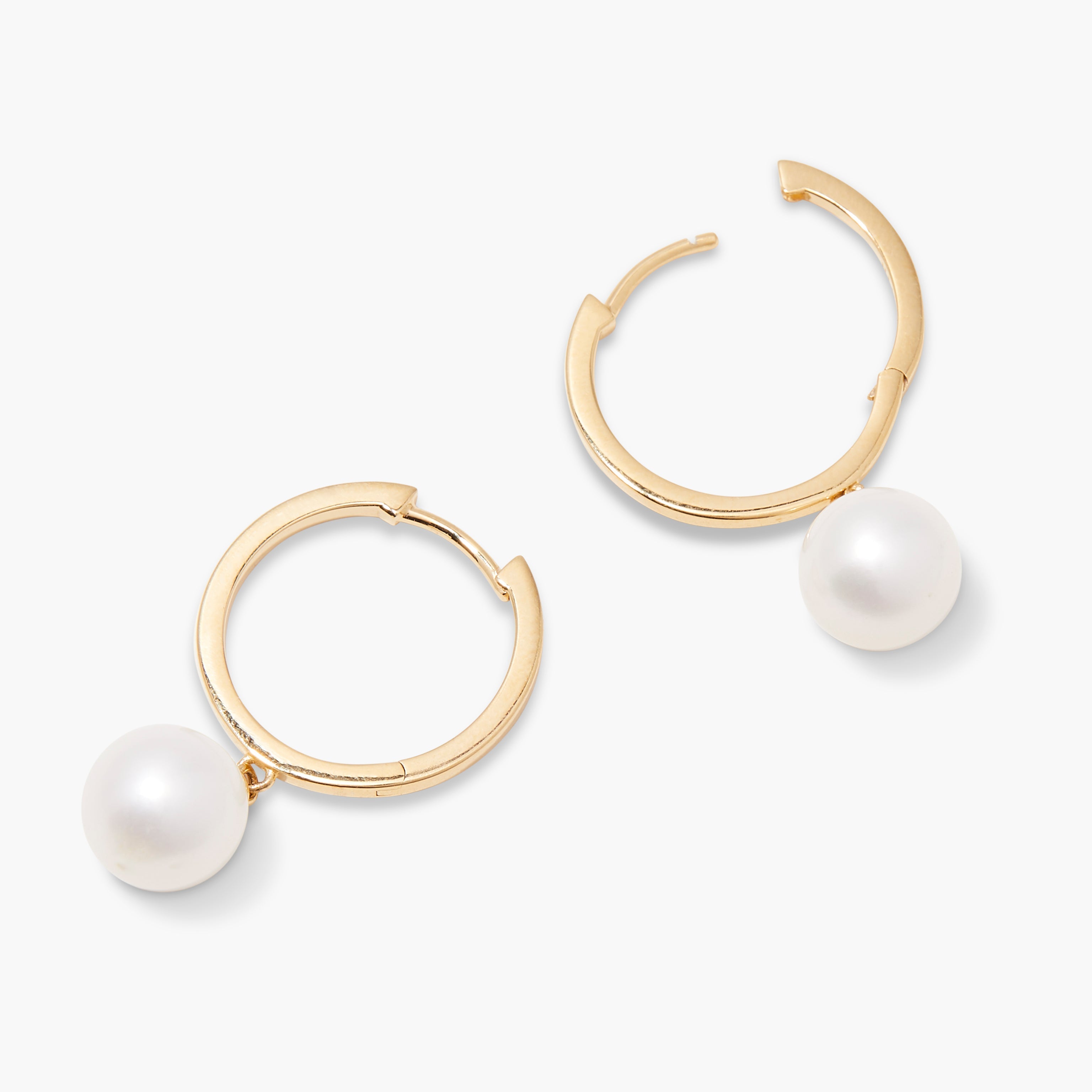 14K Gold Aurelle Pearl Hoops