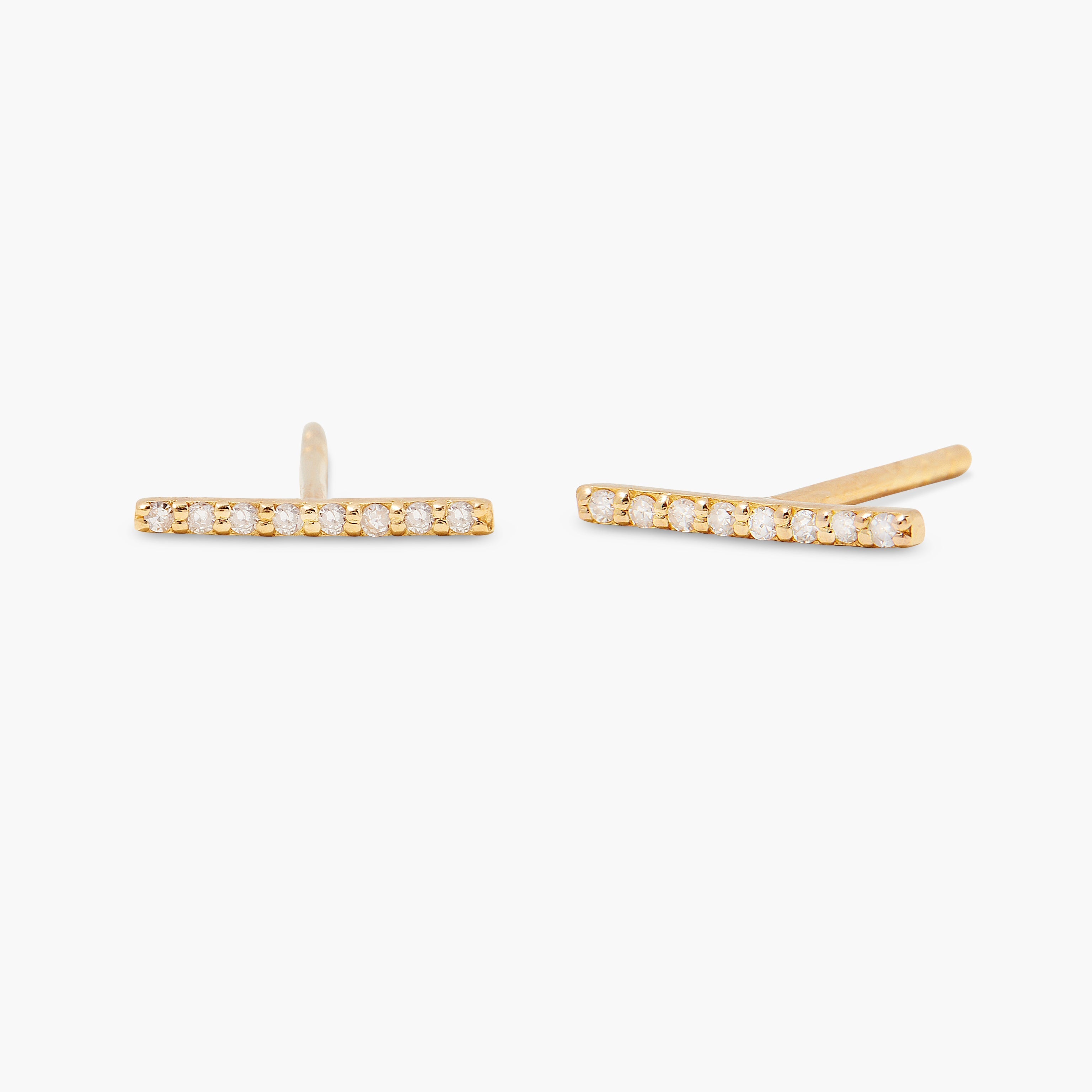 14K Gold Seraphine Brilliant Bar Earrings