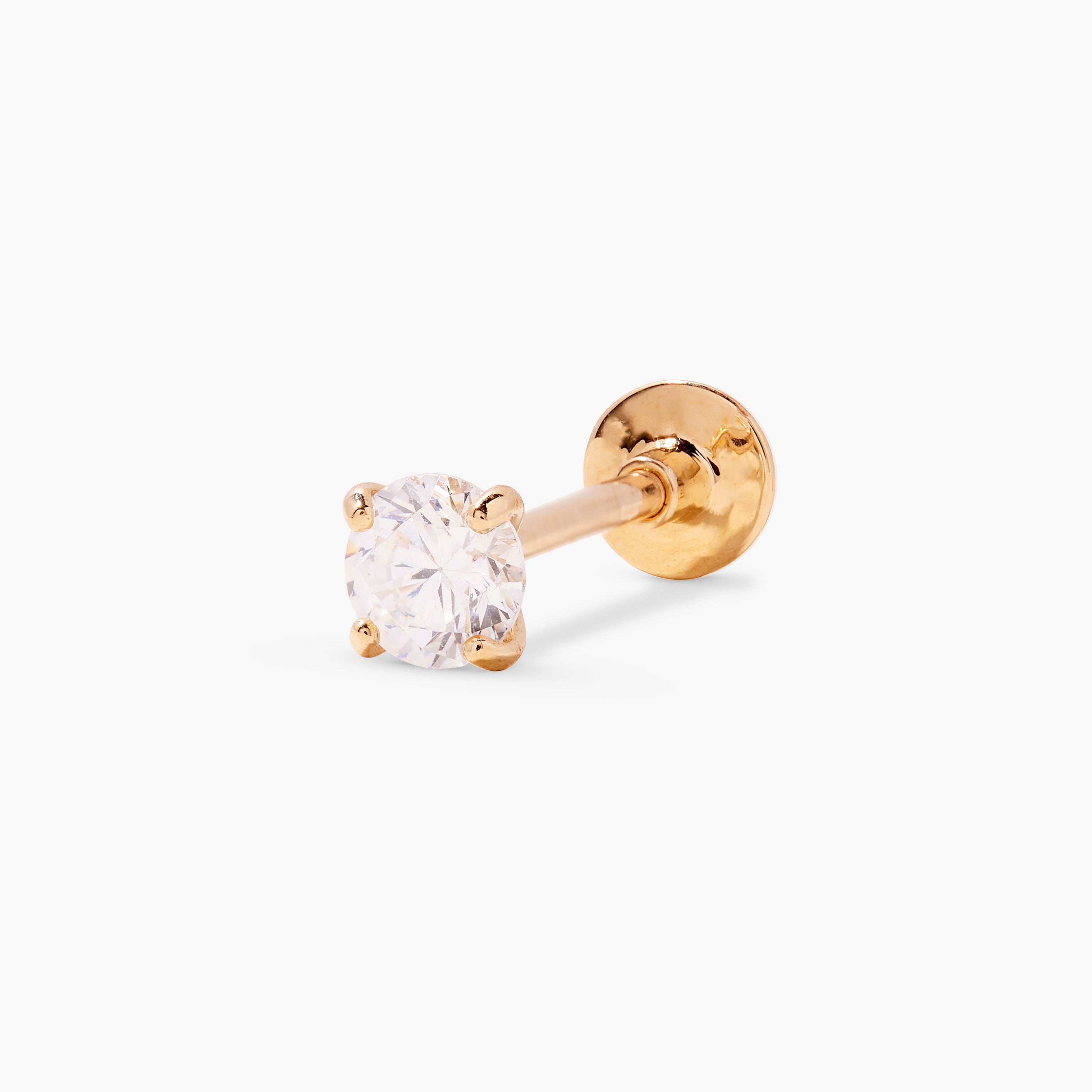 14K Gold Elara Brilliant Flat Back Stud