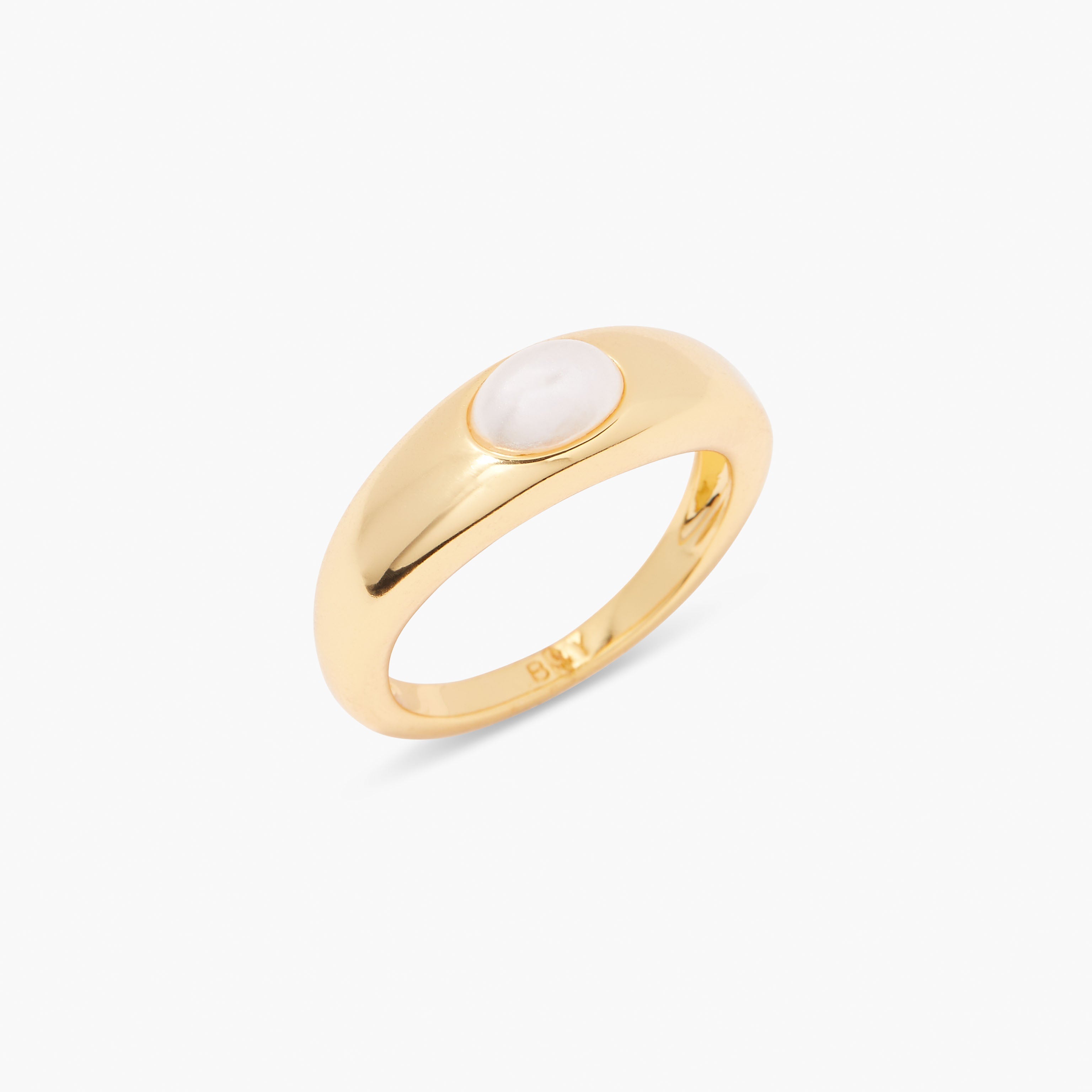 14K Gold Ophelia Pearl Signet Ring