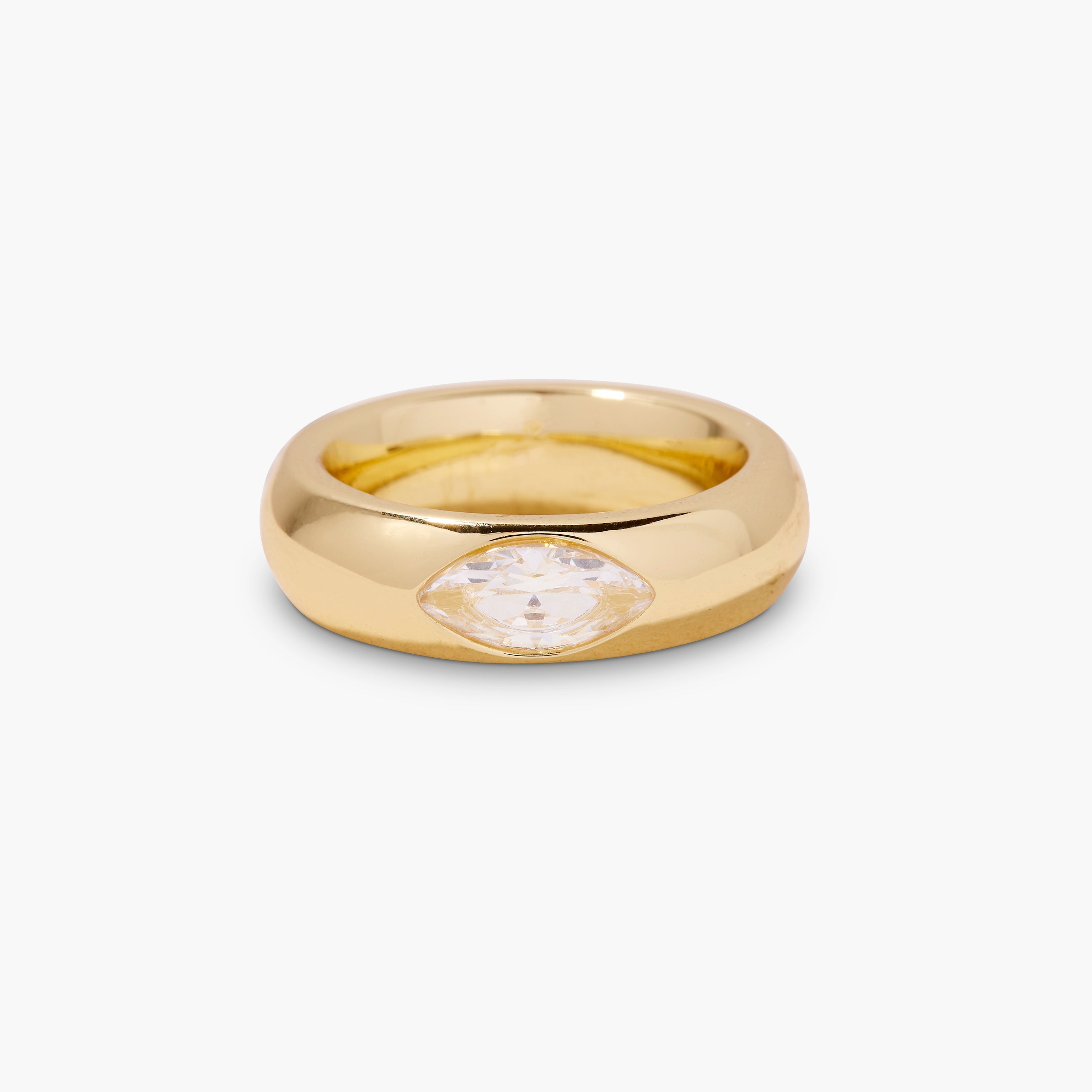 14K Gold Marquise Glow Band Ring