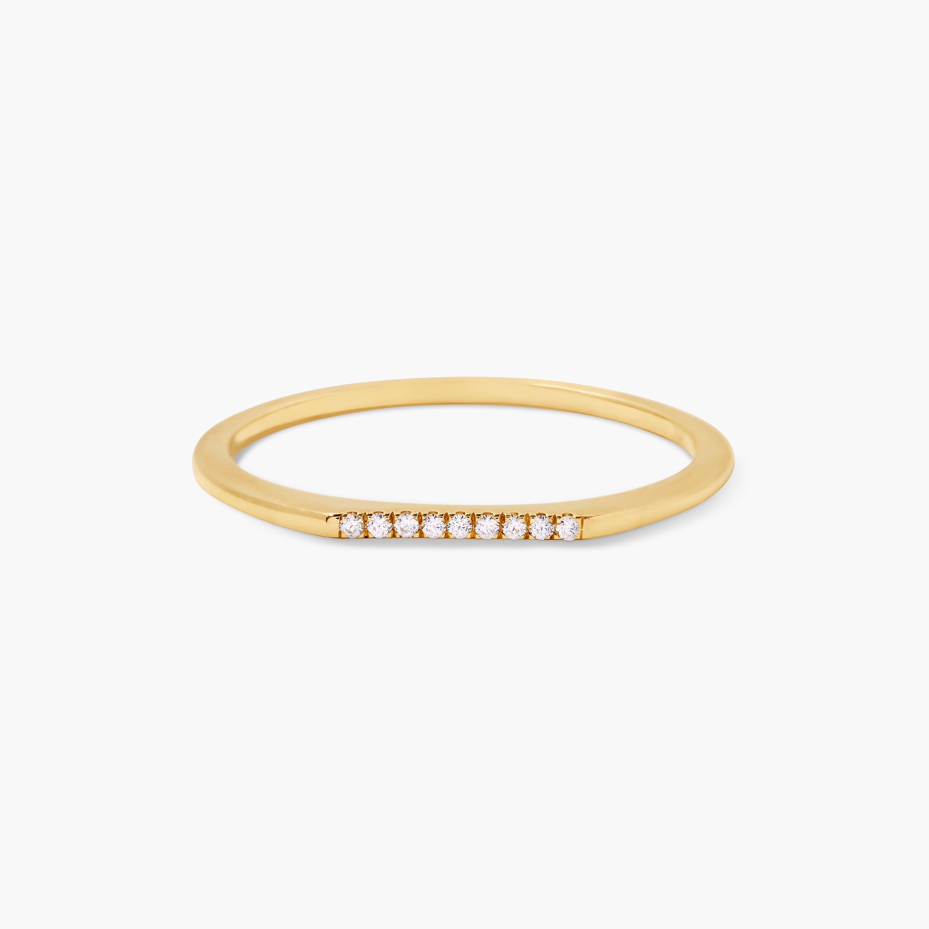 14K Gold Aurelle Diamond Bar Ring