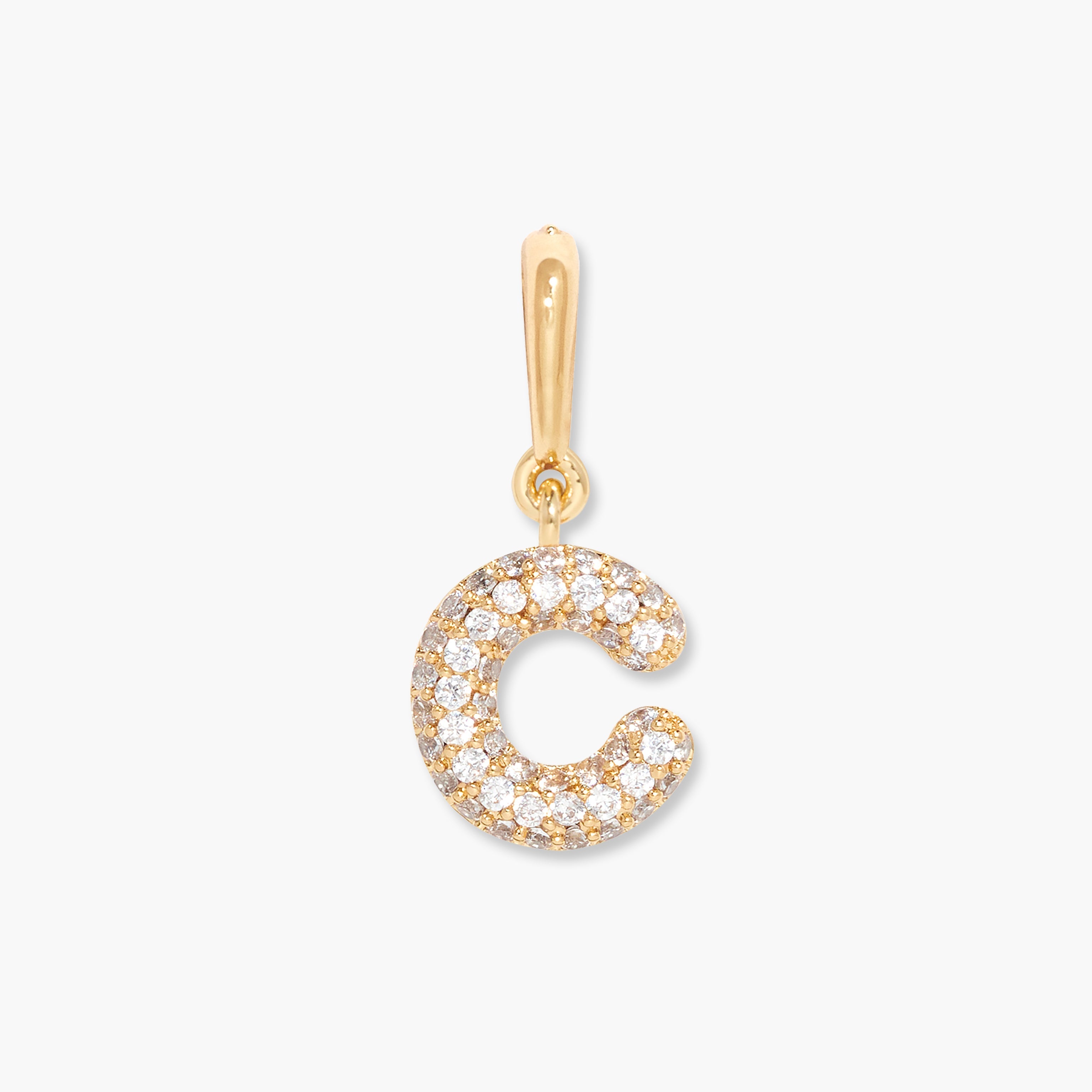 14K Gold Aureline Crystal Initial Charm