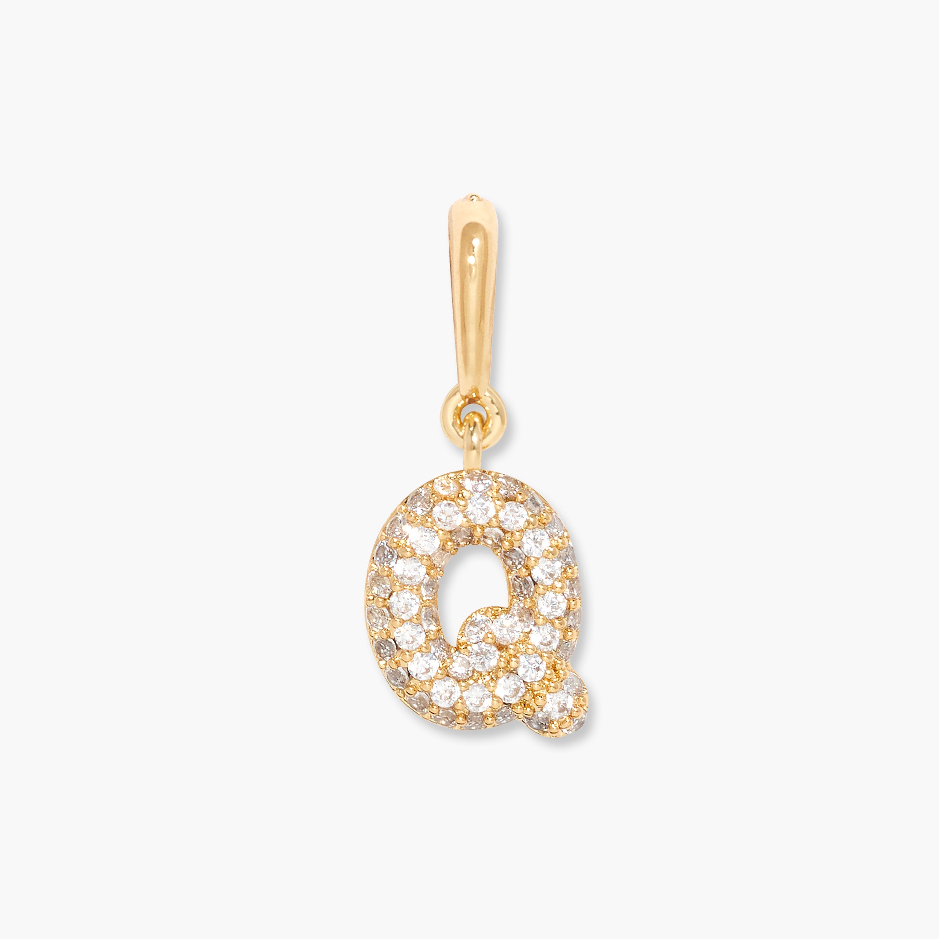 14K Gold Aureline Crystal Initial Charm