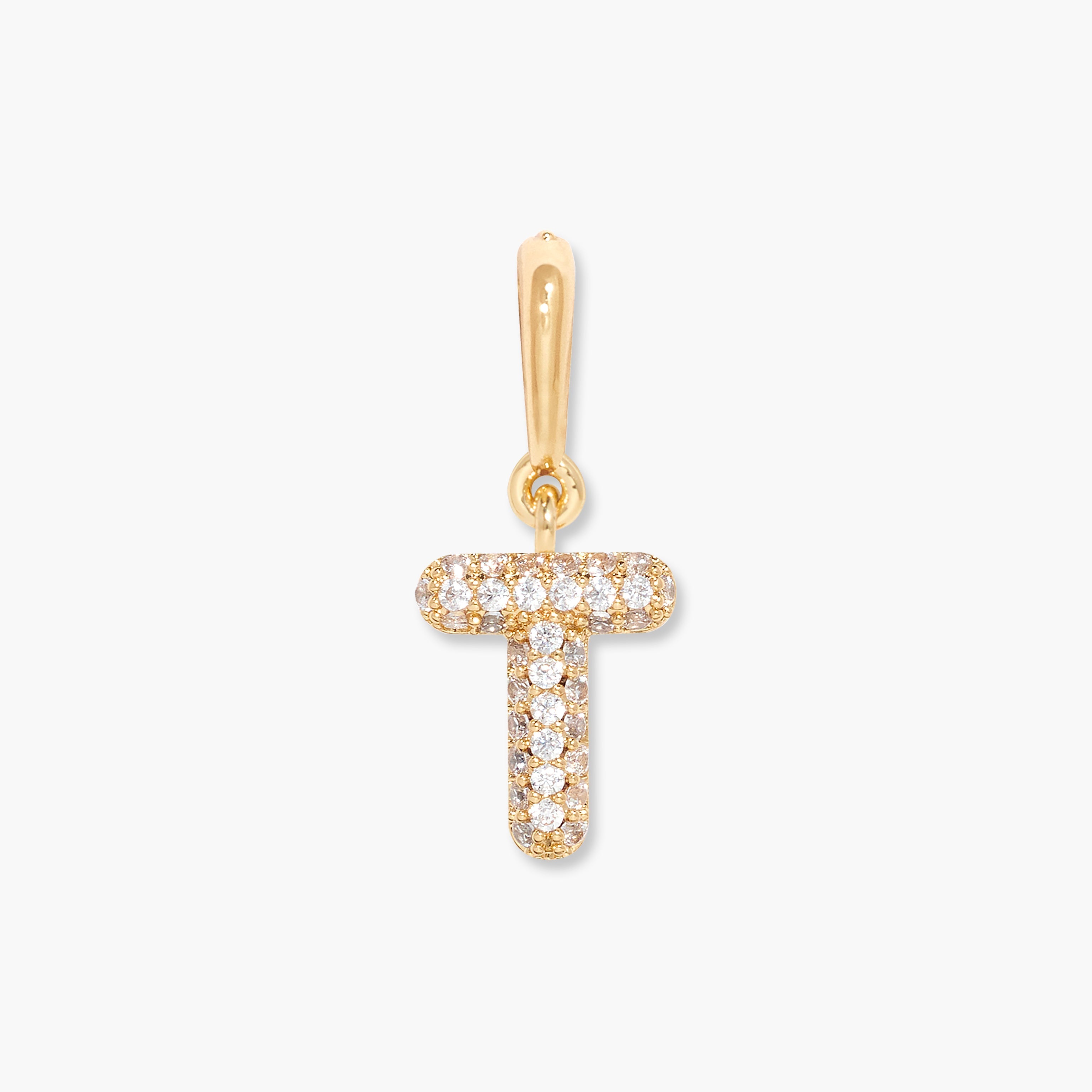 14K Gold Aureline Crystal Initial Charm