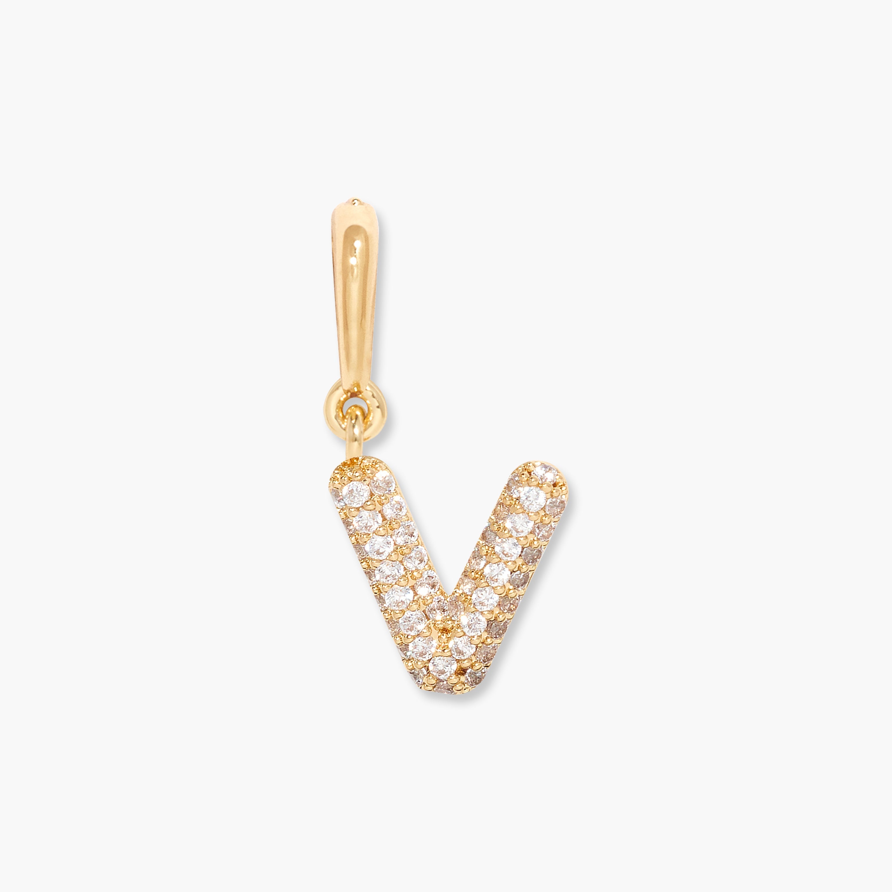 14K Gold Aureline Crystal Initial Charm