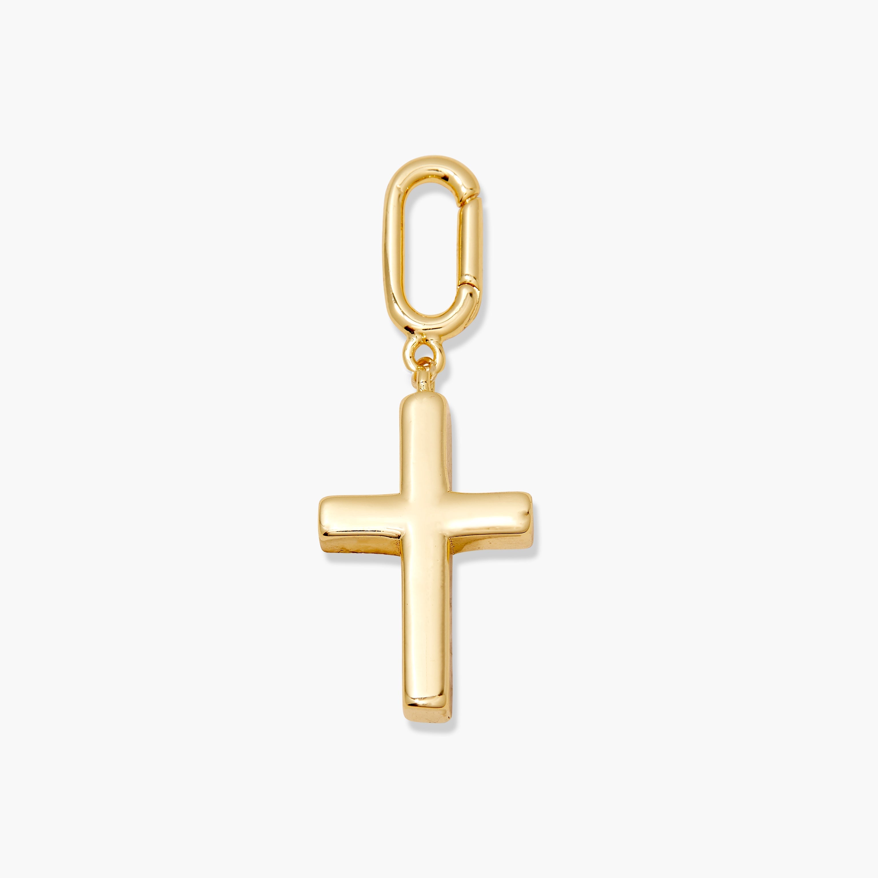 14K Gold Grace Cross Charm
