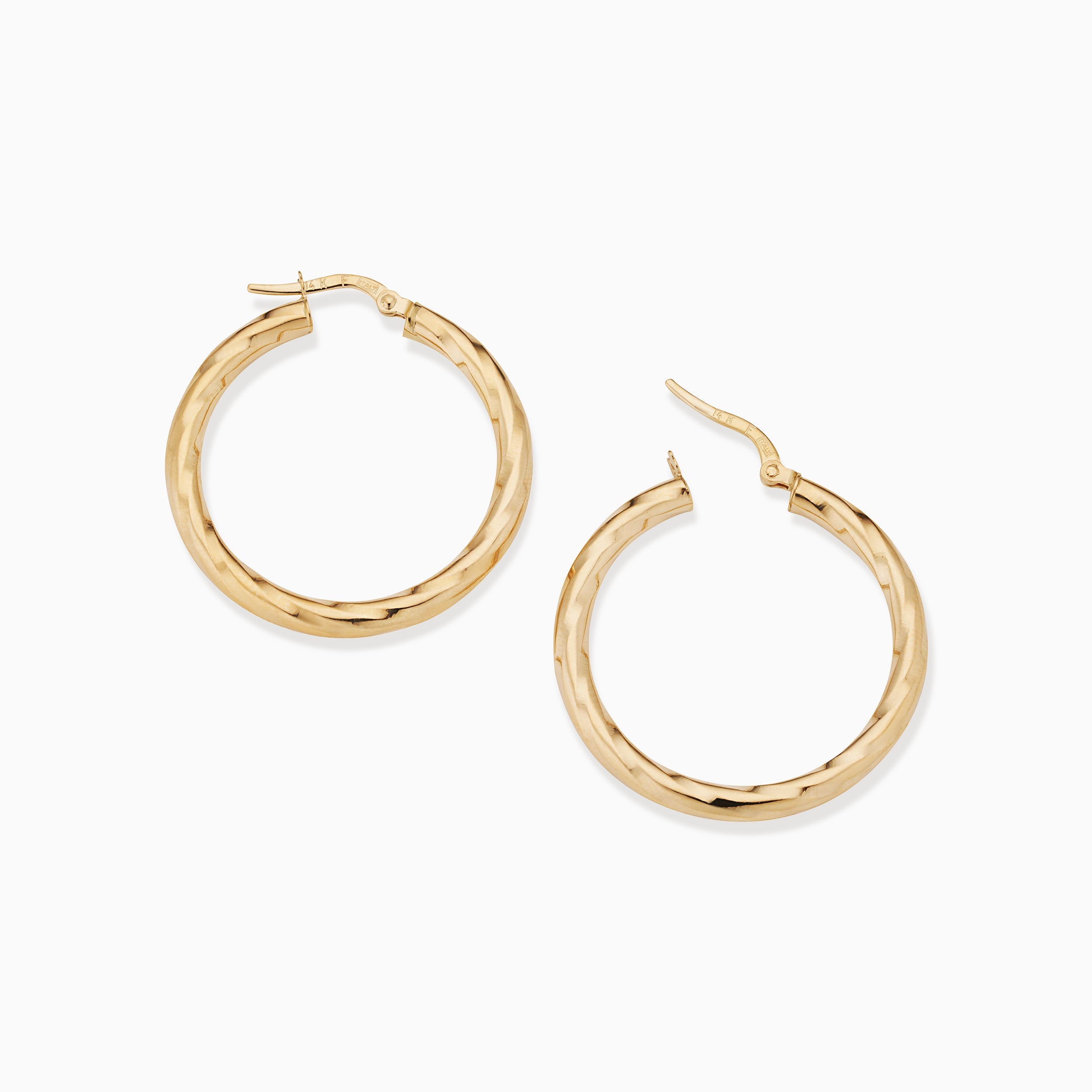 10K Gold Goddess Twisted Hoops