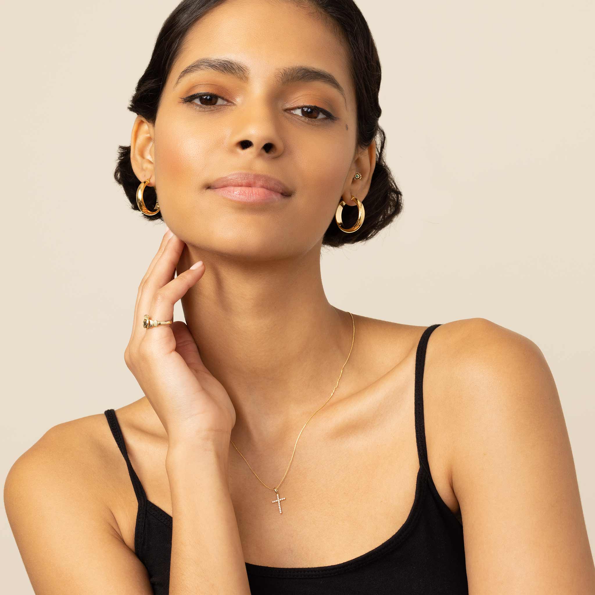 10K Gold High Society Dome Hoops