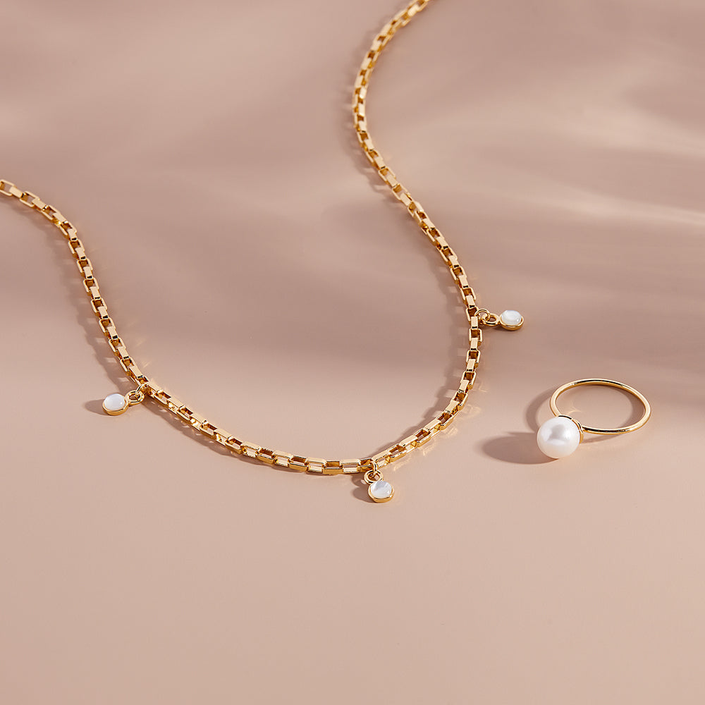 14K Gold Luna Pearl Ring