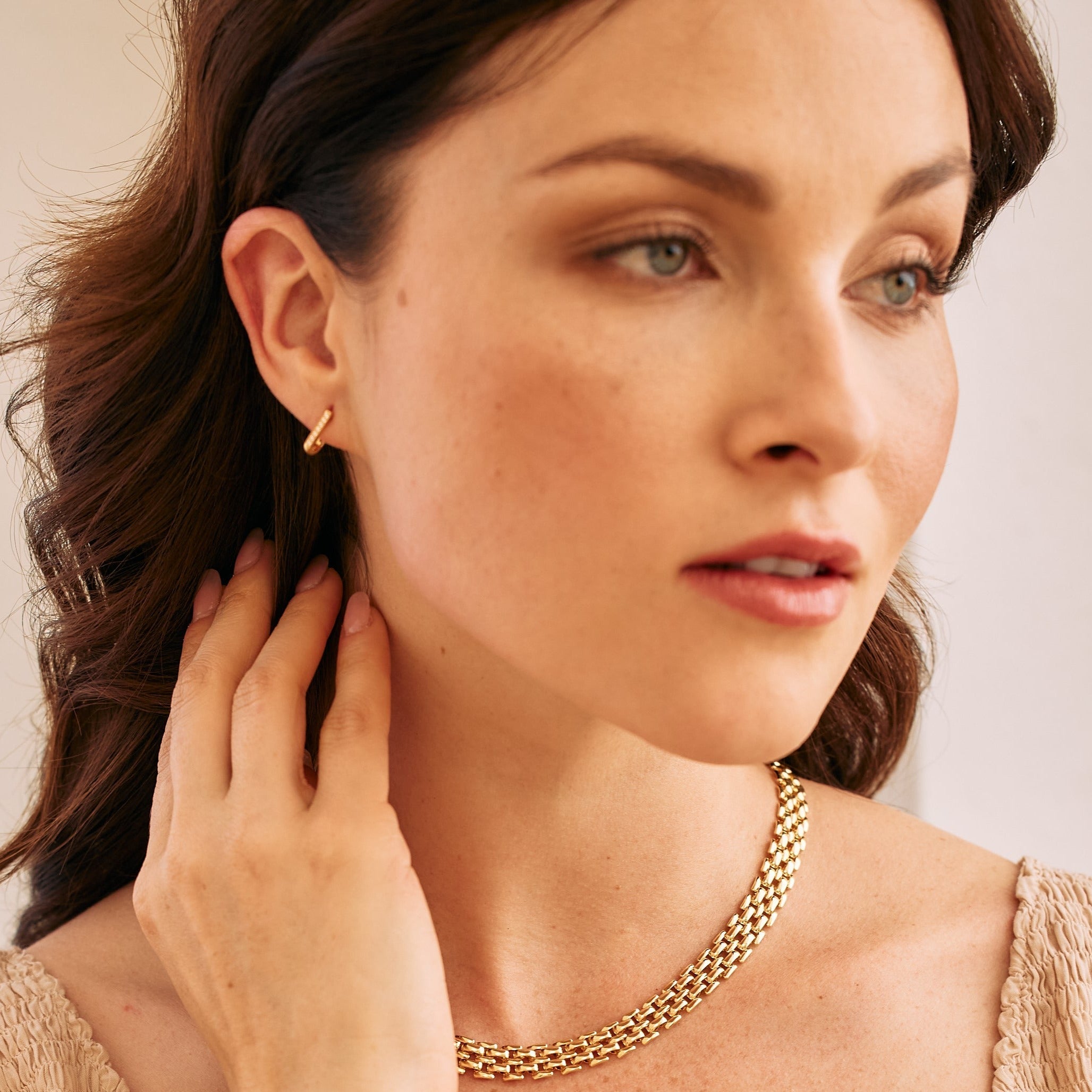 14K Gold Liora Sparkle Huggies