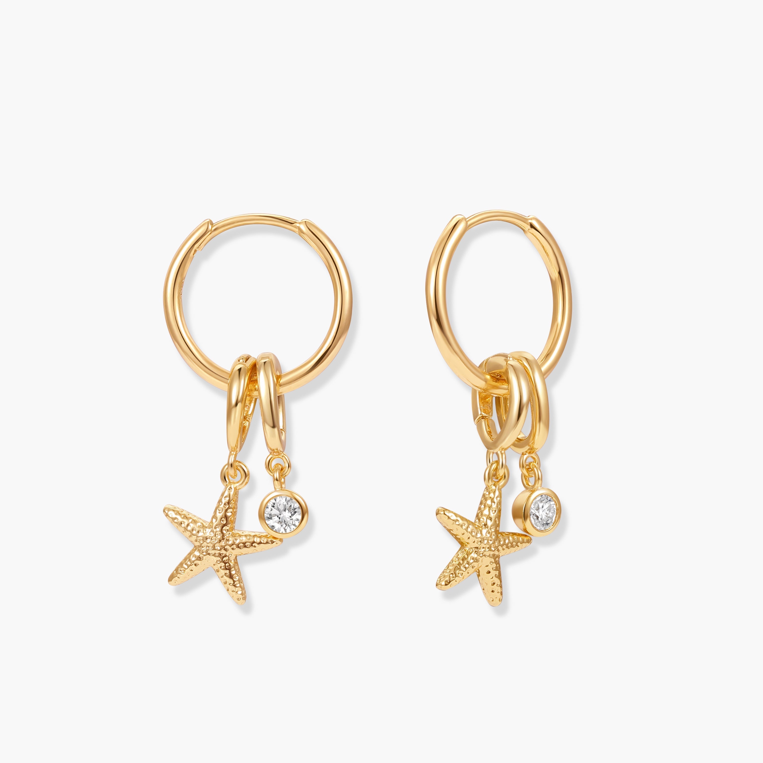 14K Gold Aurelle Custom Charm Hoops
