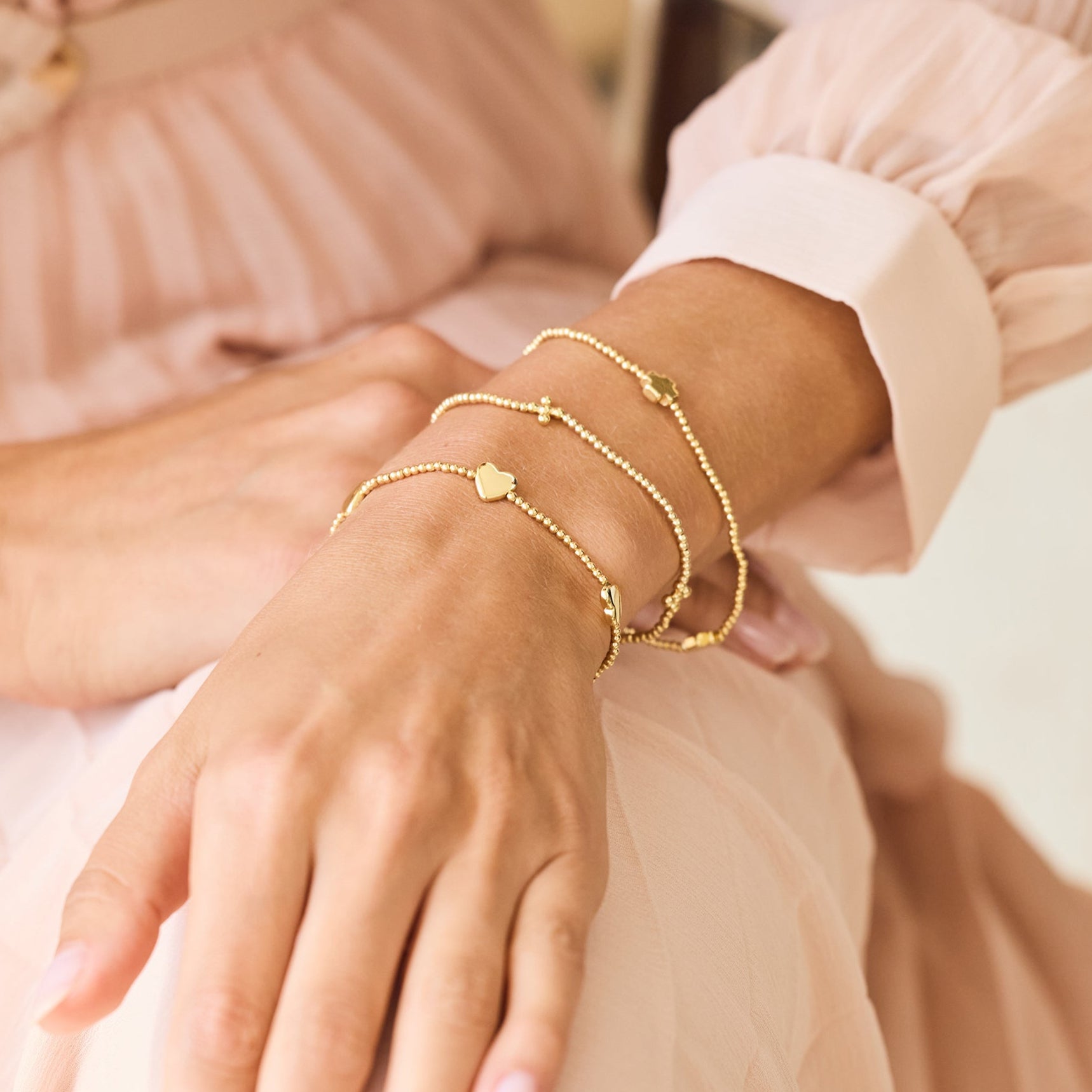 14K Gold Faith Bead Cross Bracelet