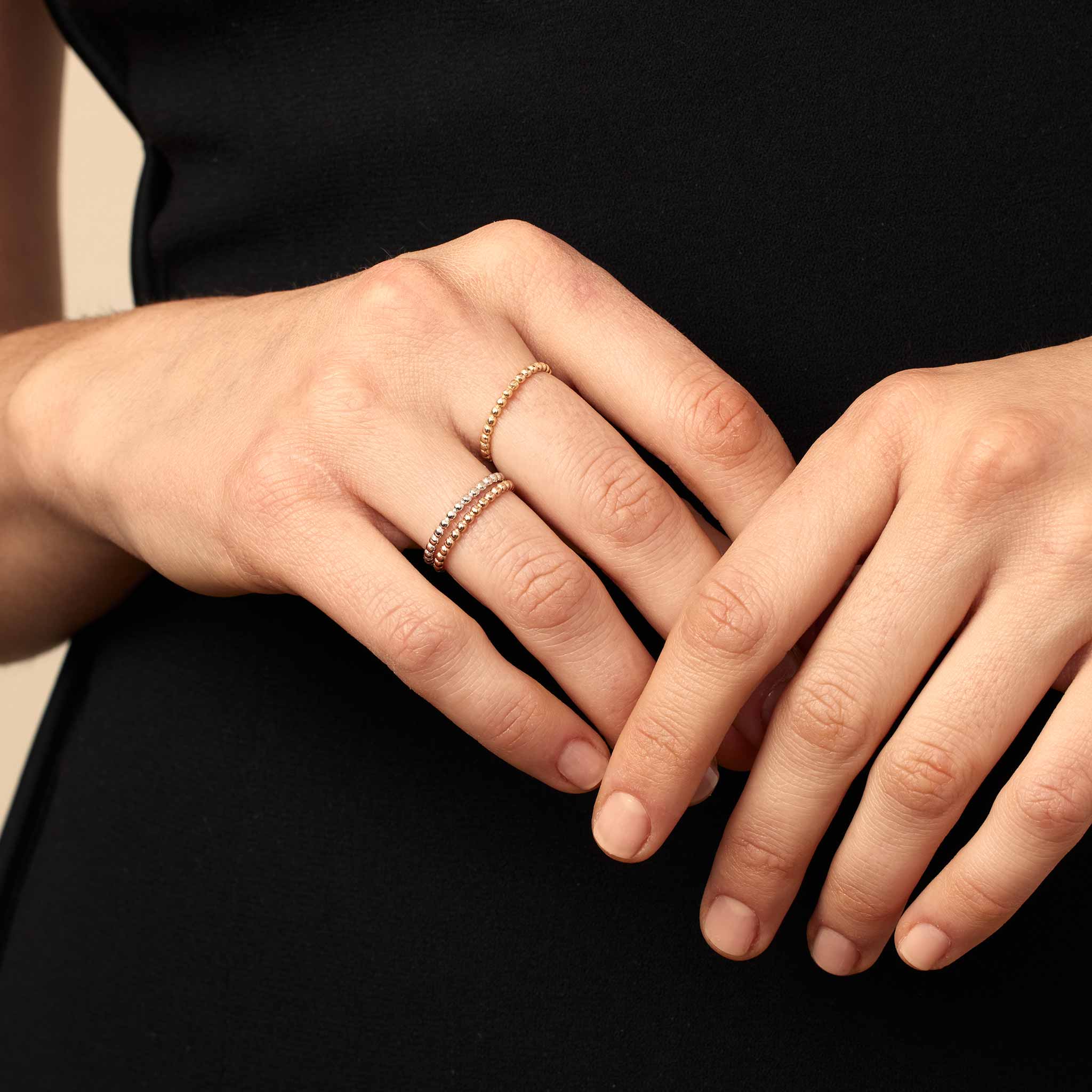 10K Gold Playful Sphere Stack Ring