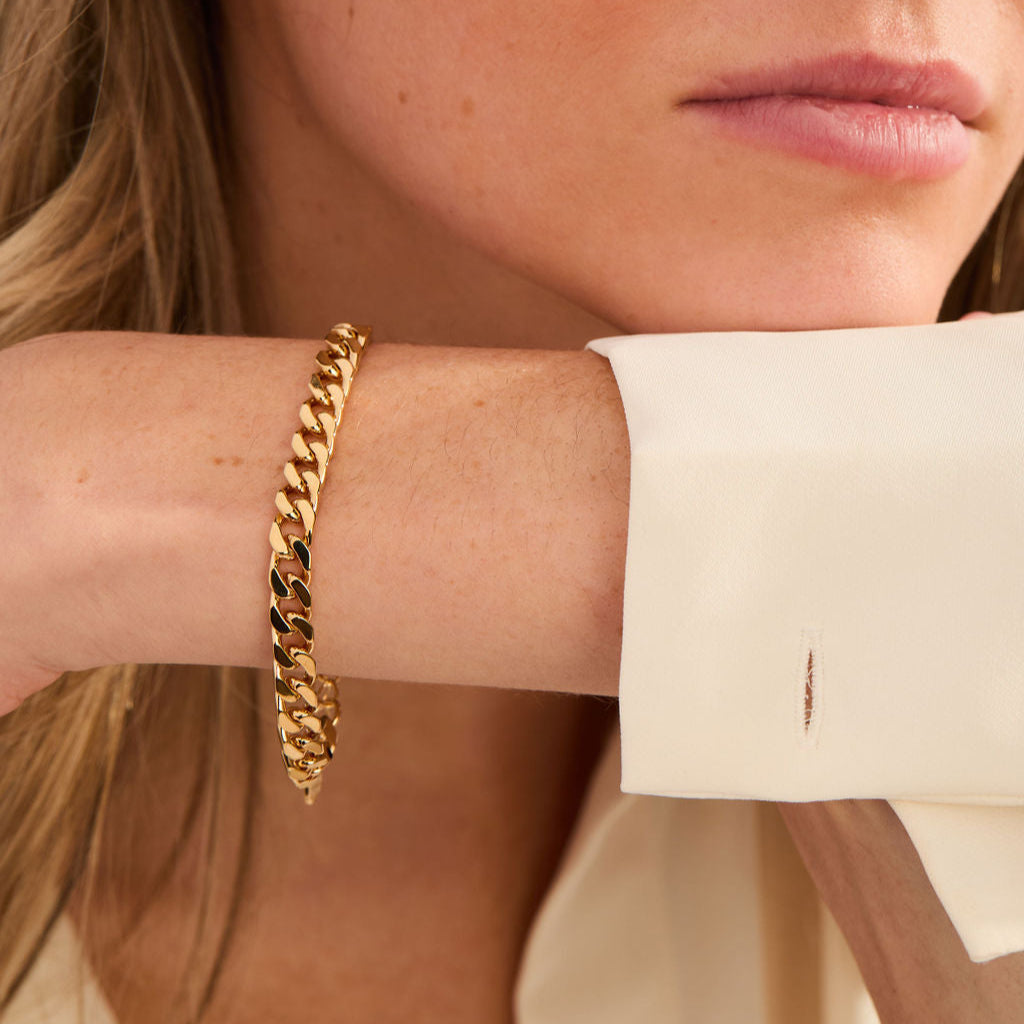 14K Gold Valentina Curb Chain Bracelet