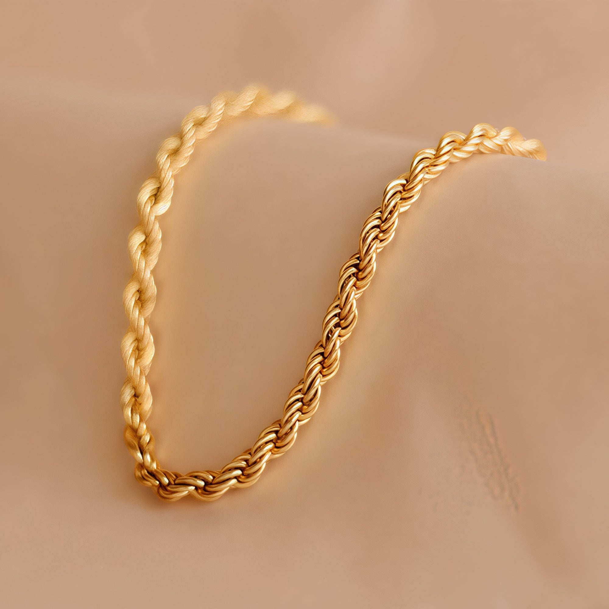 14K Gold Petal Twist Chain