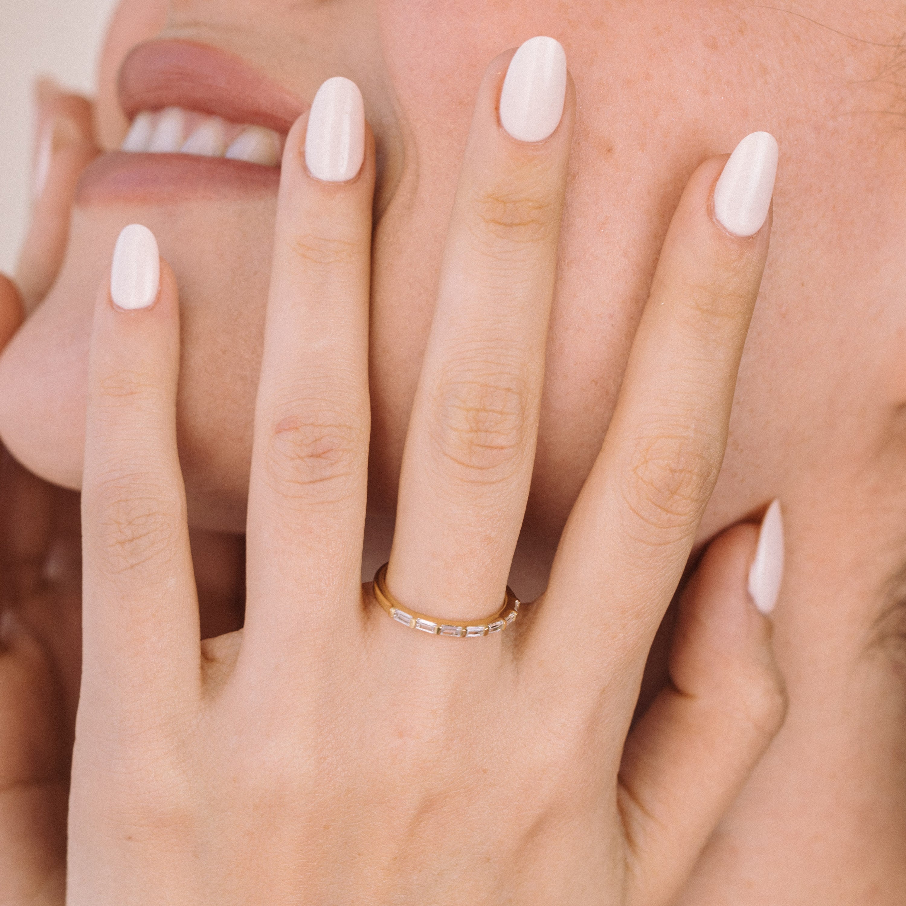 14K Gold Elara CZ Baguette Ring