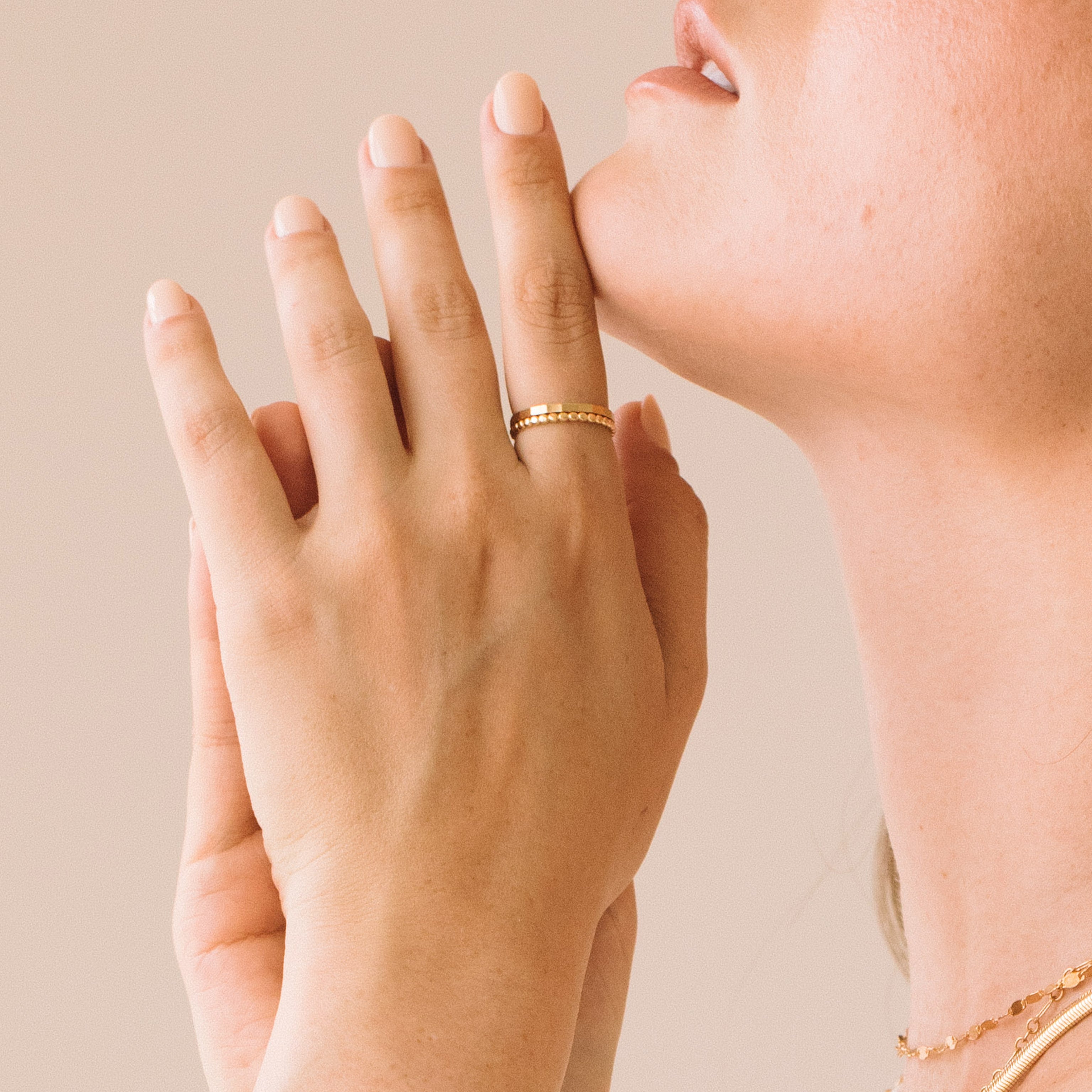 14K Gold Elaina Beaded Ring