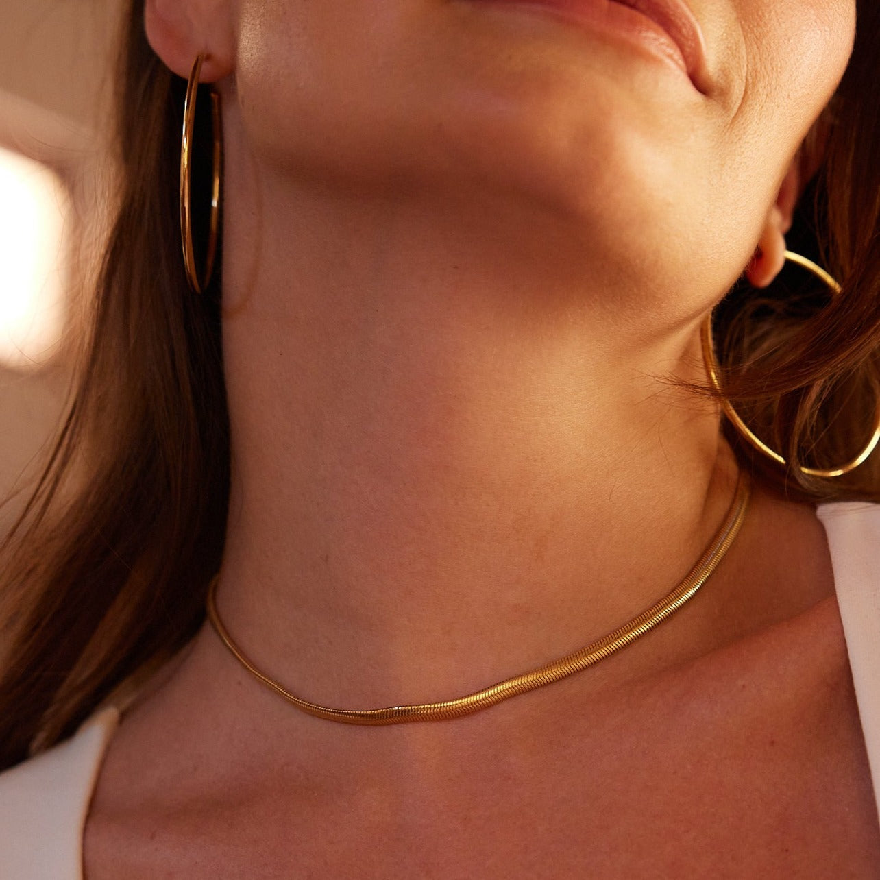14K Gold Aurelle Herringbone Choker