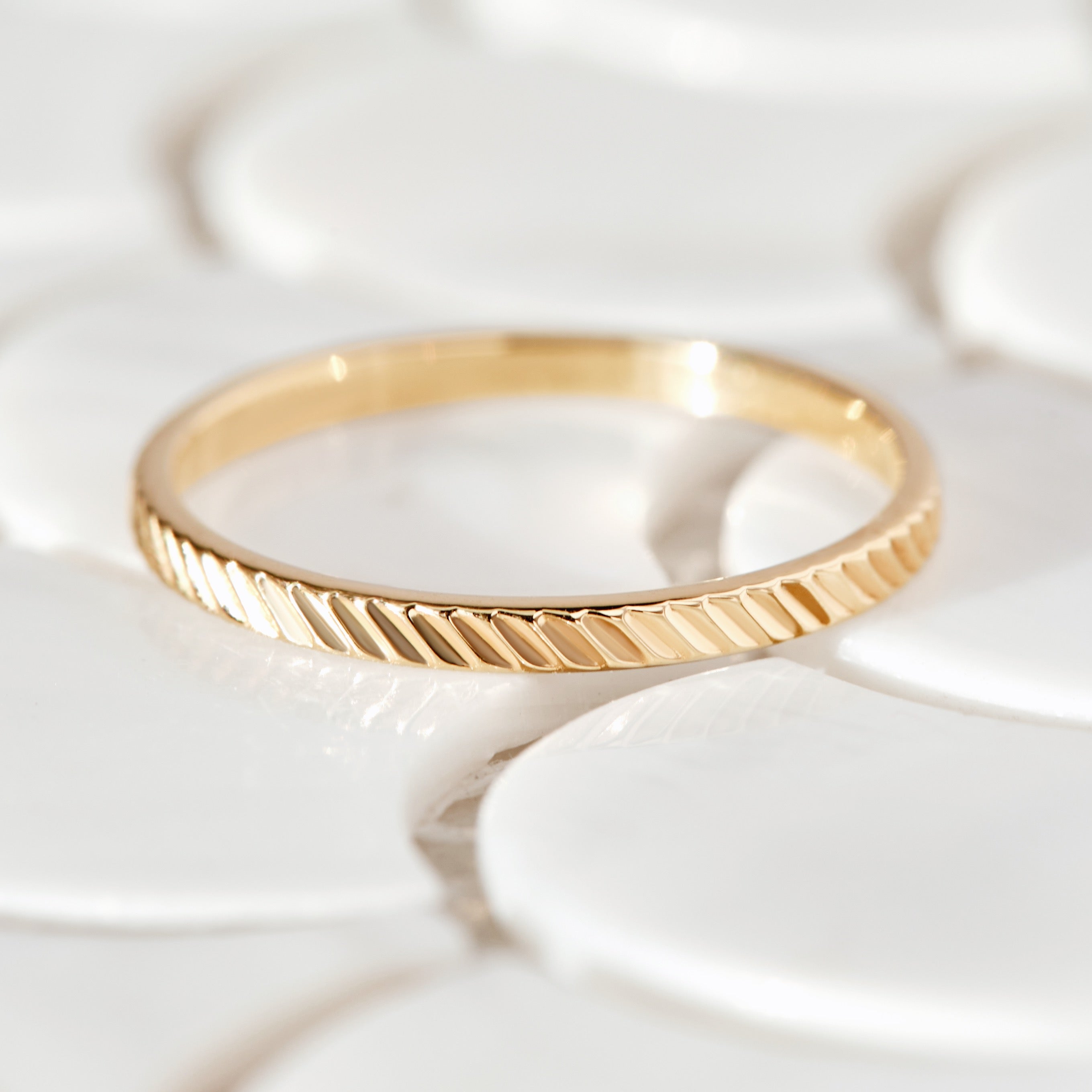 14K Gold Aureline Thin Band Ring
