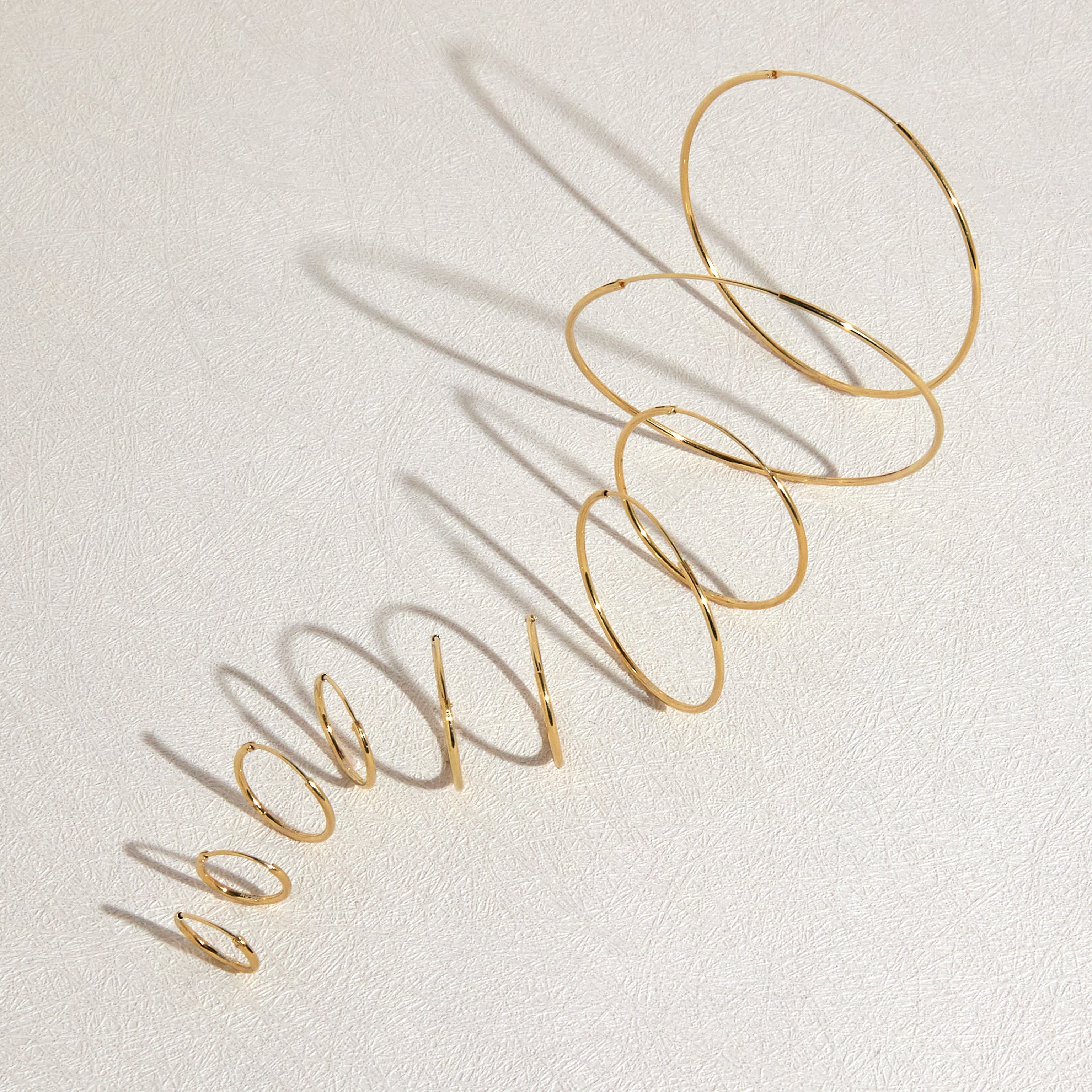 14K Gold Solenne Endless Hoops