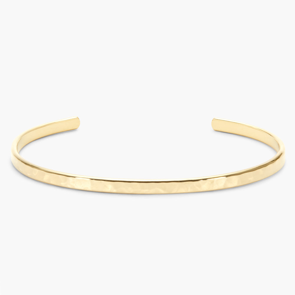 14K Gold Elara Hammered Cuff Bracelet