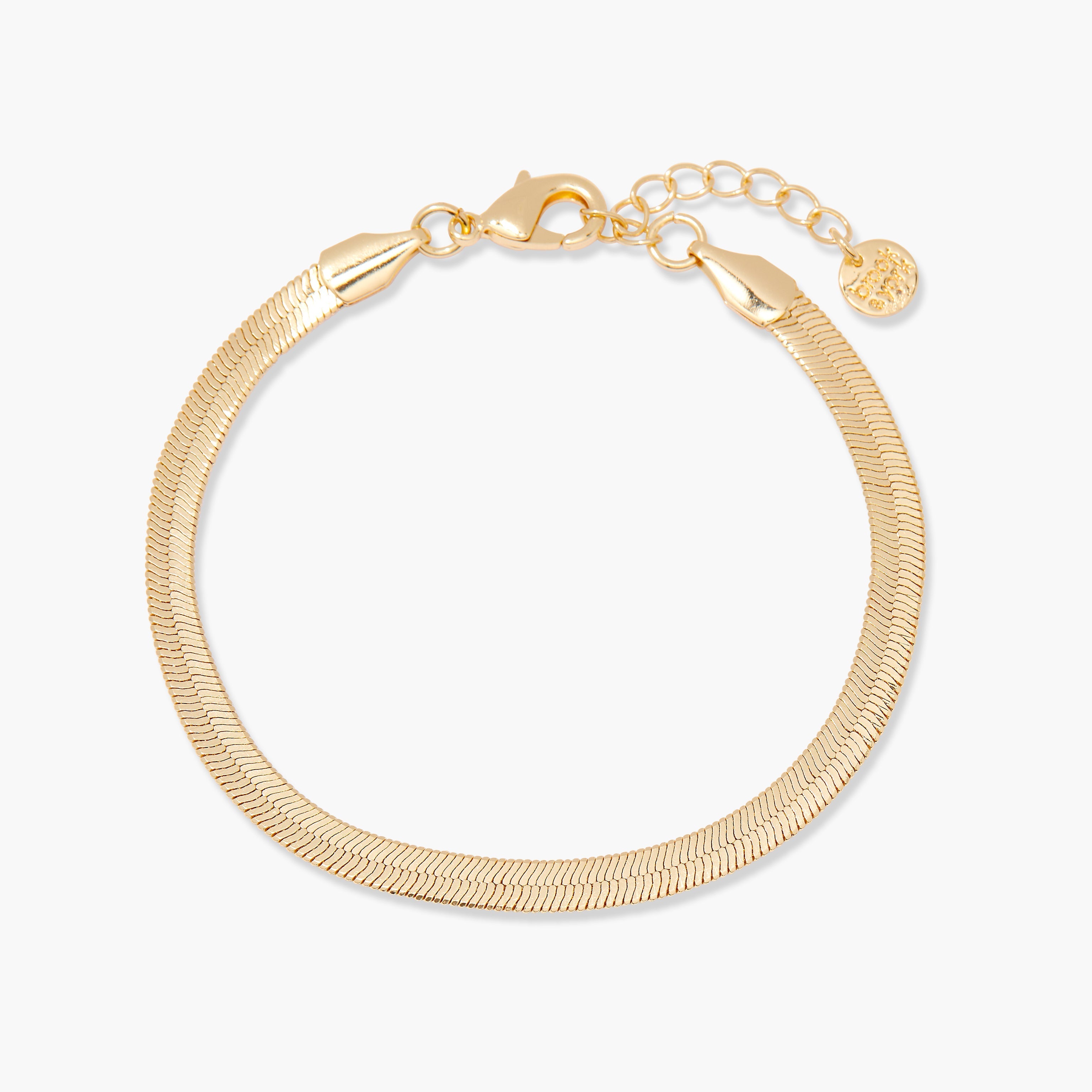14K Gold Vivienne Herringbone Bracelet