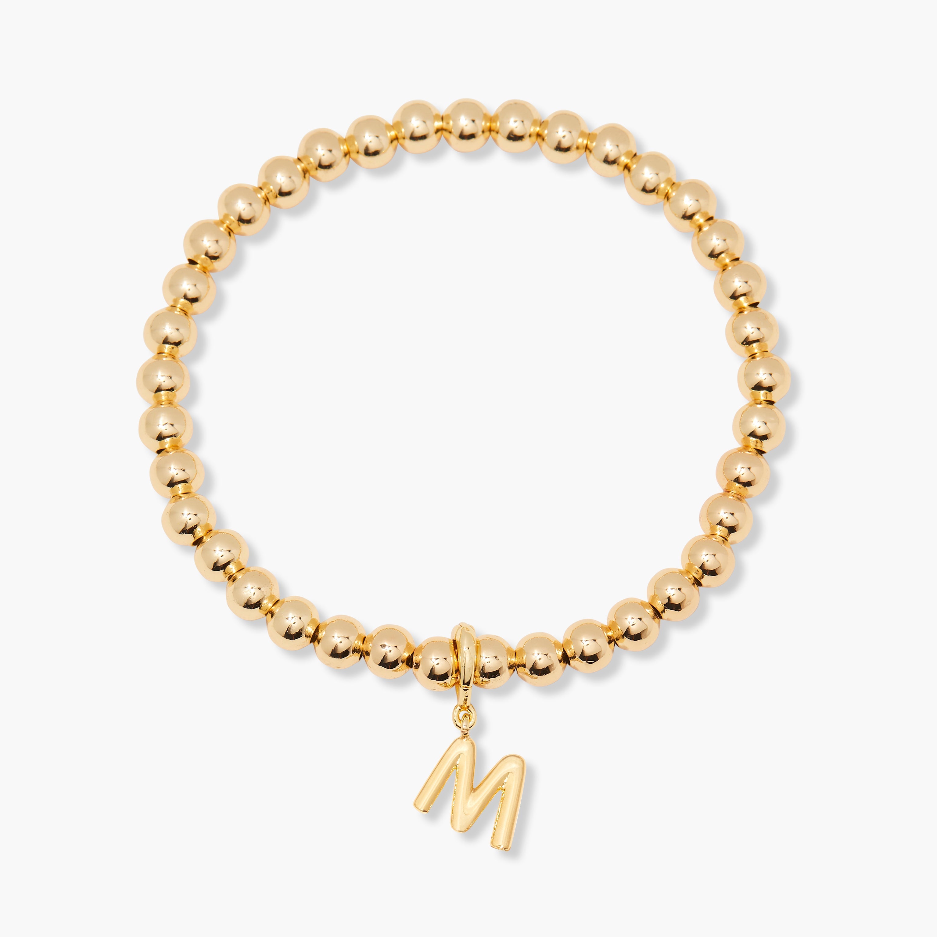 14K Gold Aureline Initial Bead Bracelet