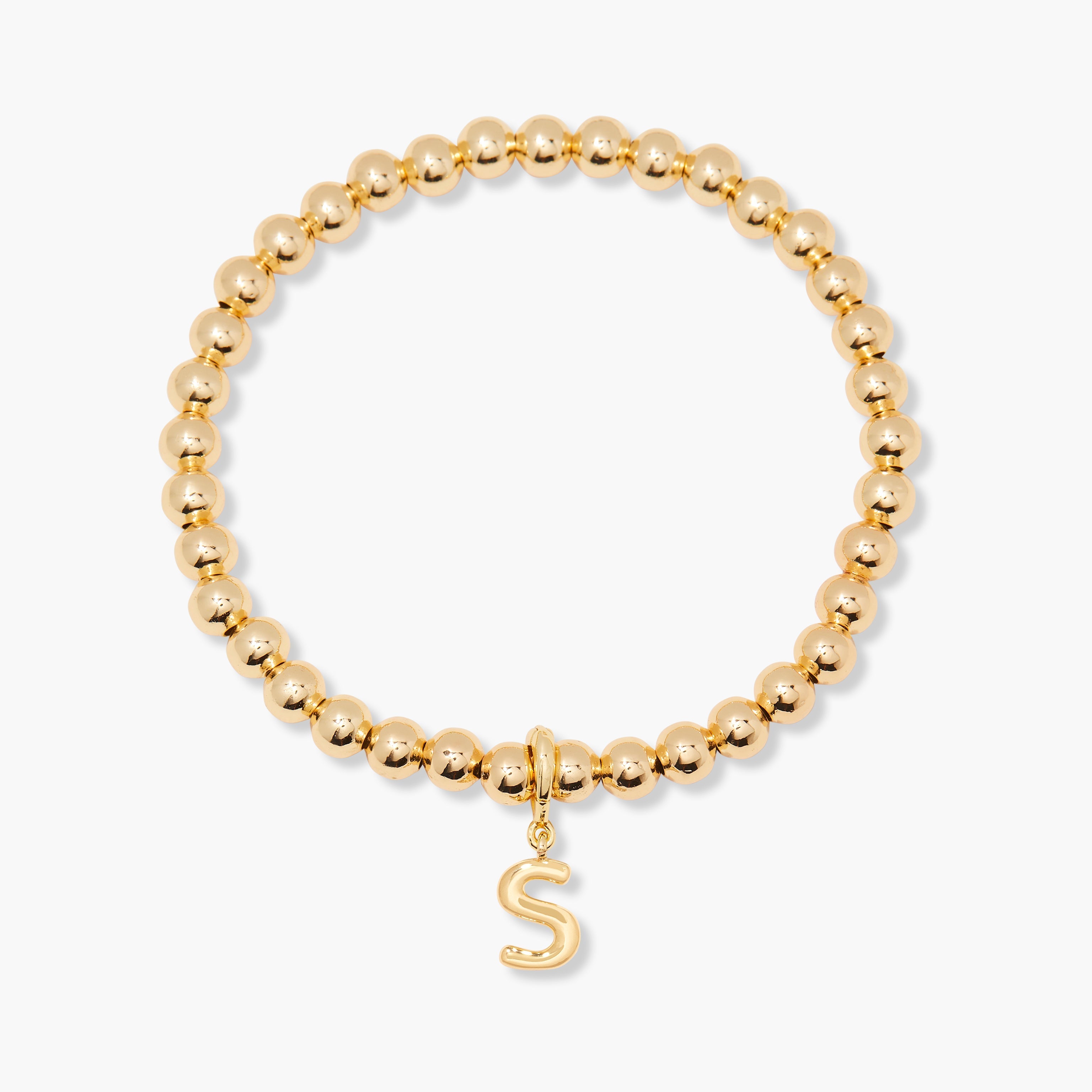 14K Gold Aureline Initial Bead Bracelet