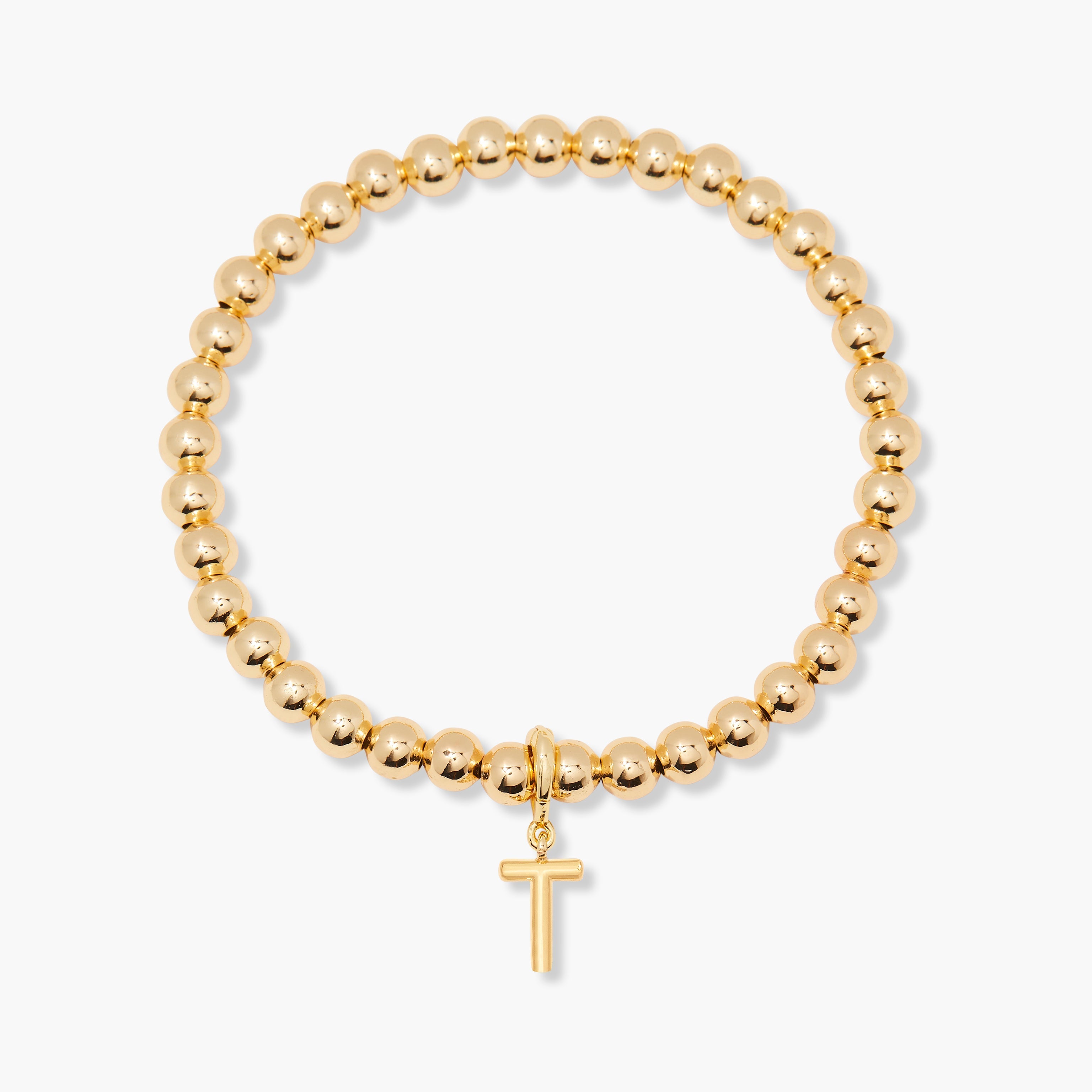 14K Gold Aureline Initial Bead Bracelet